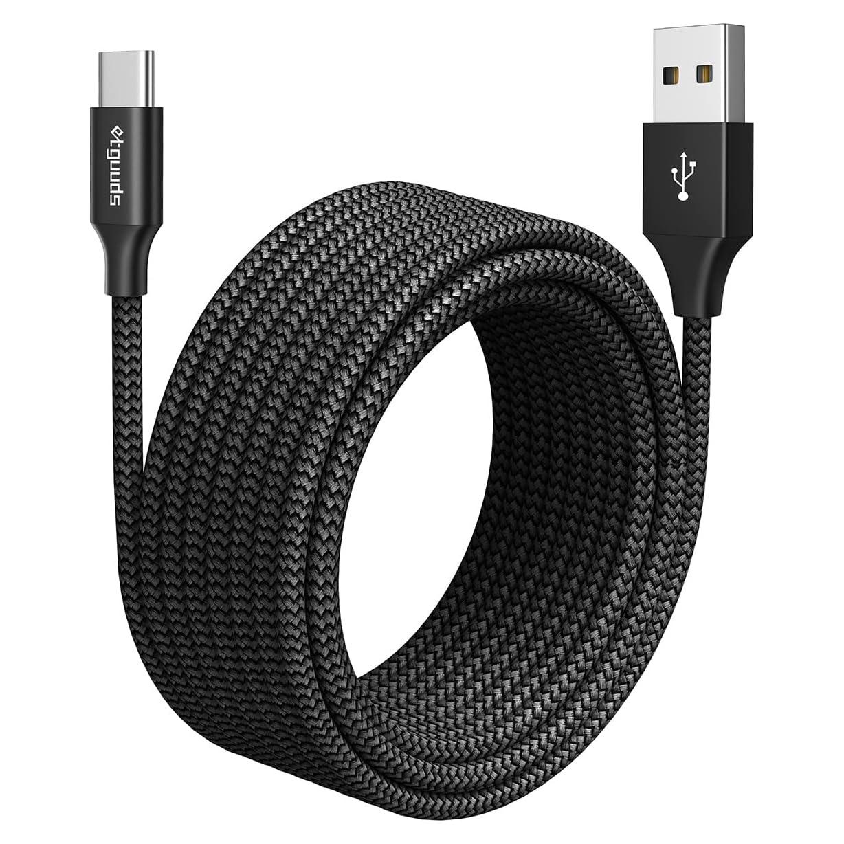 Cable USB A a USB C etguuds 3m Carga Rápida Nylon Trenzado