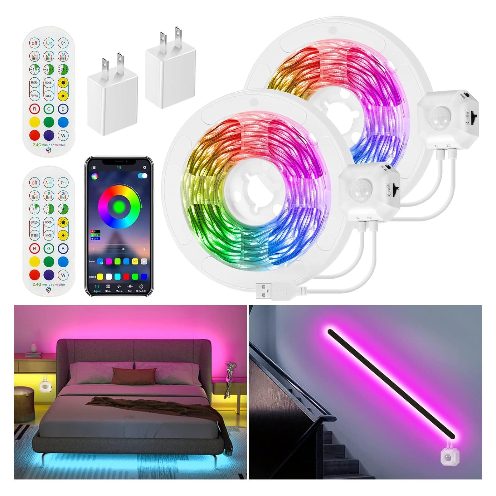 Tira de Luz LED HOUHUI 2x3m RGB con Sensor de Movimiento