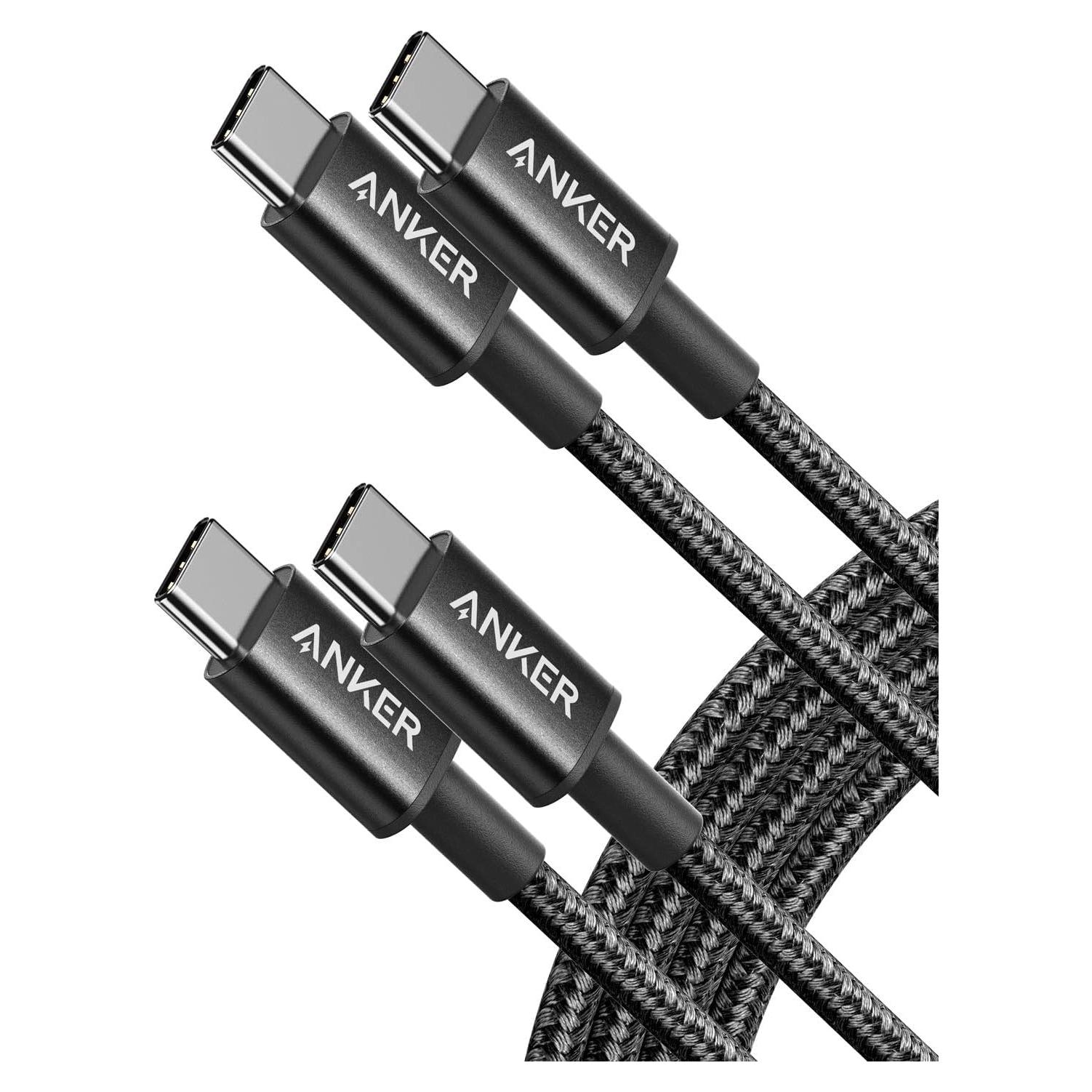 Cable USB C a USB C Anker 60W 5 unidades 182 cm negro