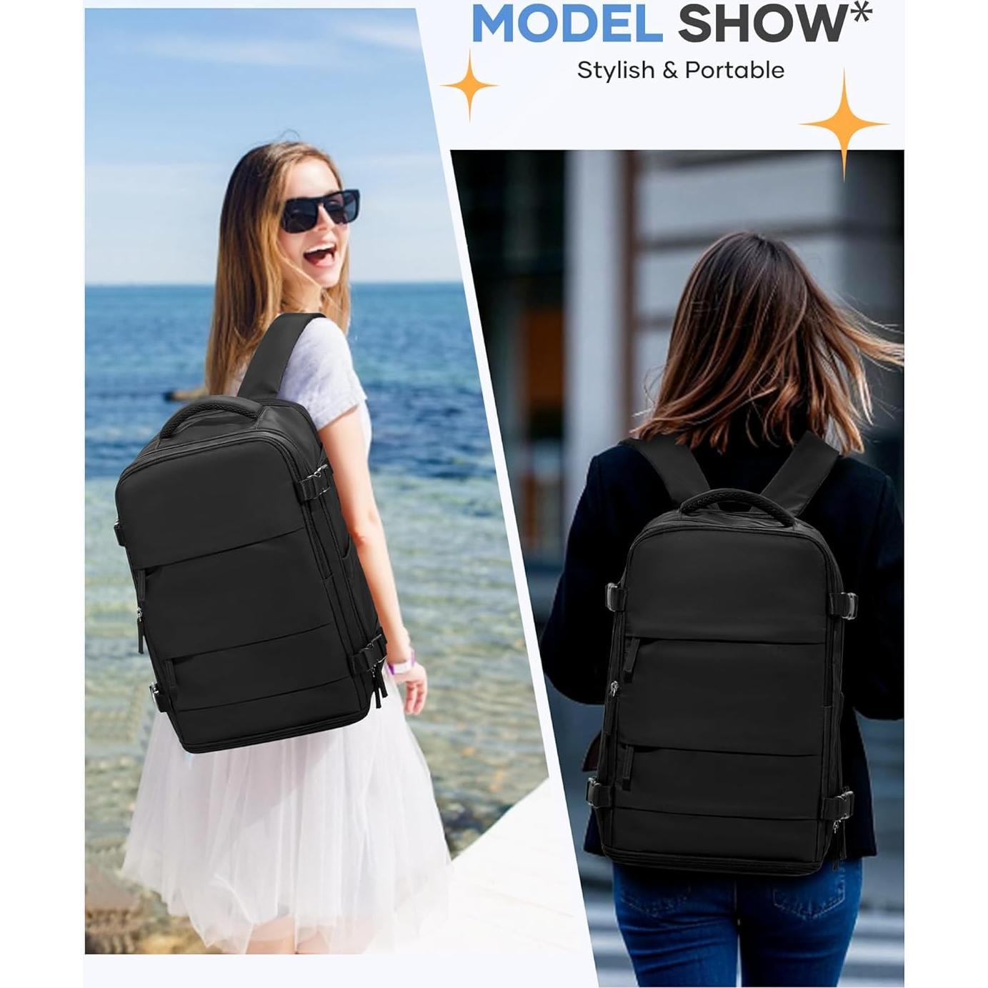 Mochila de Viaje Negra Coofay Aprobada para Aerolíneas 20L