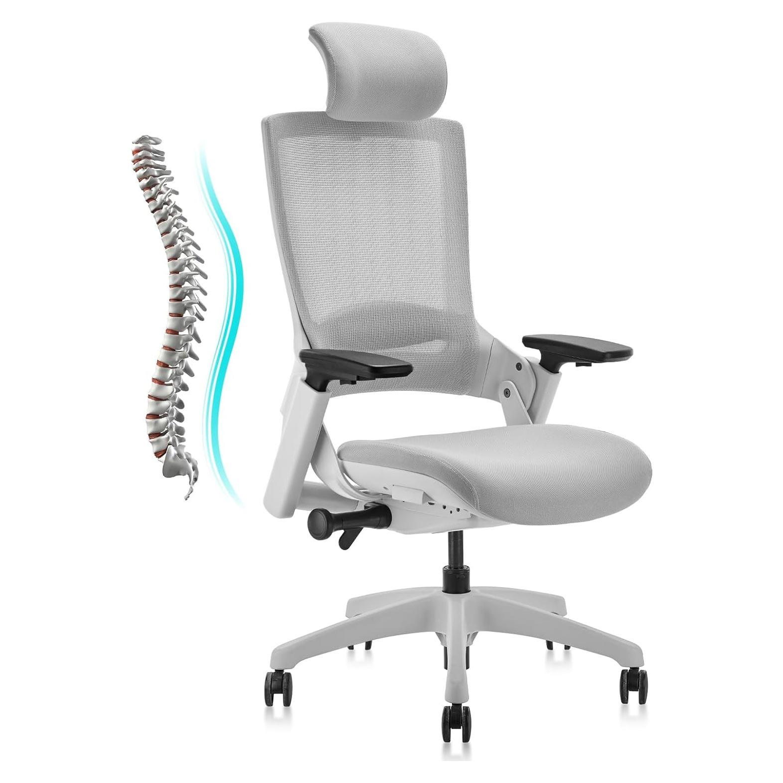 Silla Ejecutiva Ergonómica CLATINA MELLET Gris Malla Ajustable