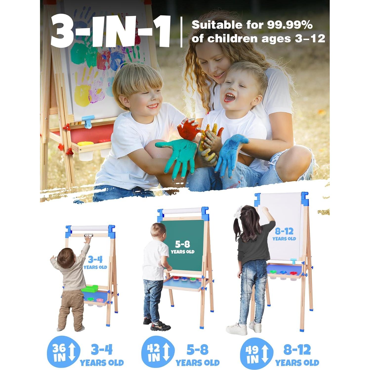Caballete de Arte Joyooss para Niños Ajustable Azul 2-12 Años