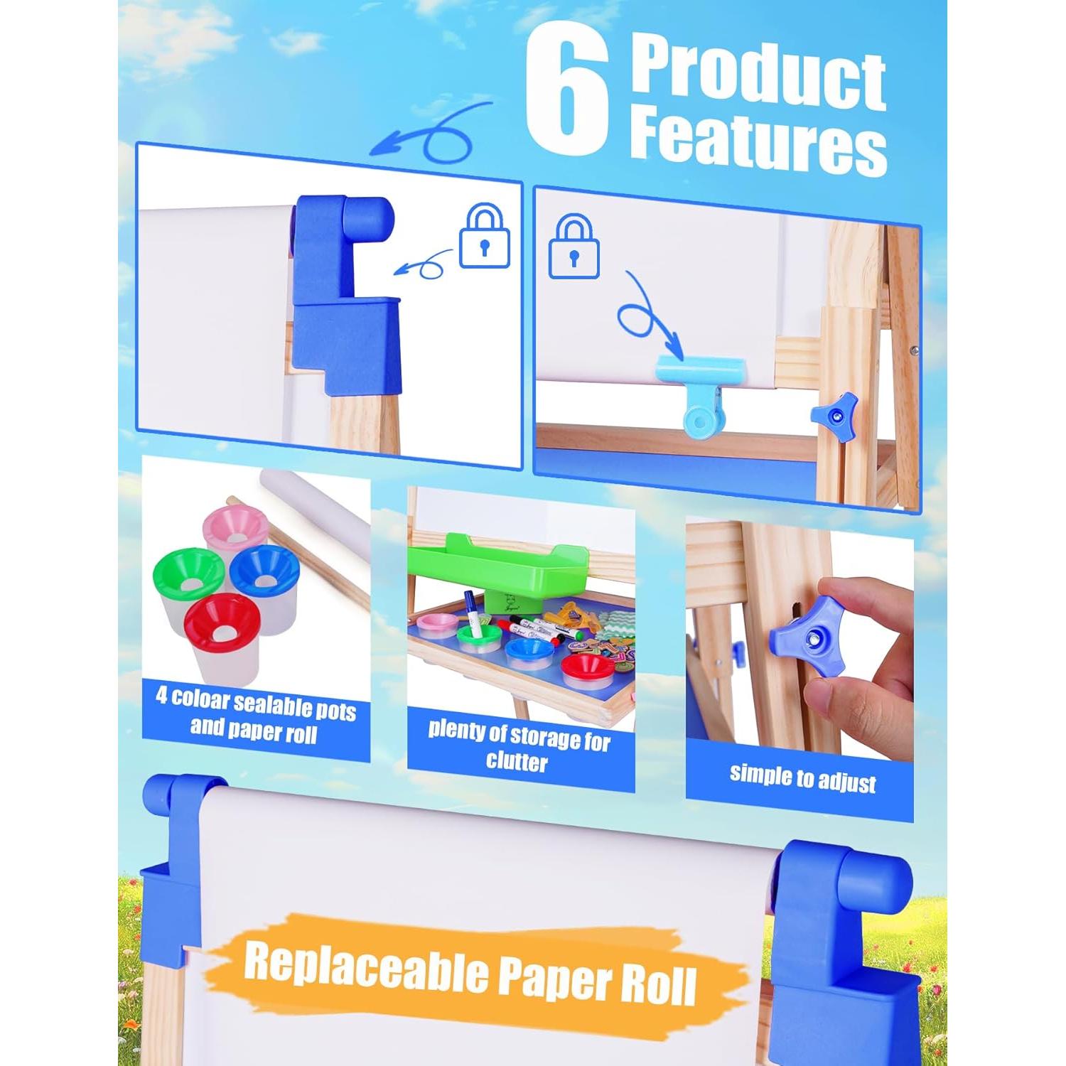 Caballete de Arte Joyooss para Niños Ajustable Azul 2-12 Años