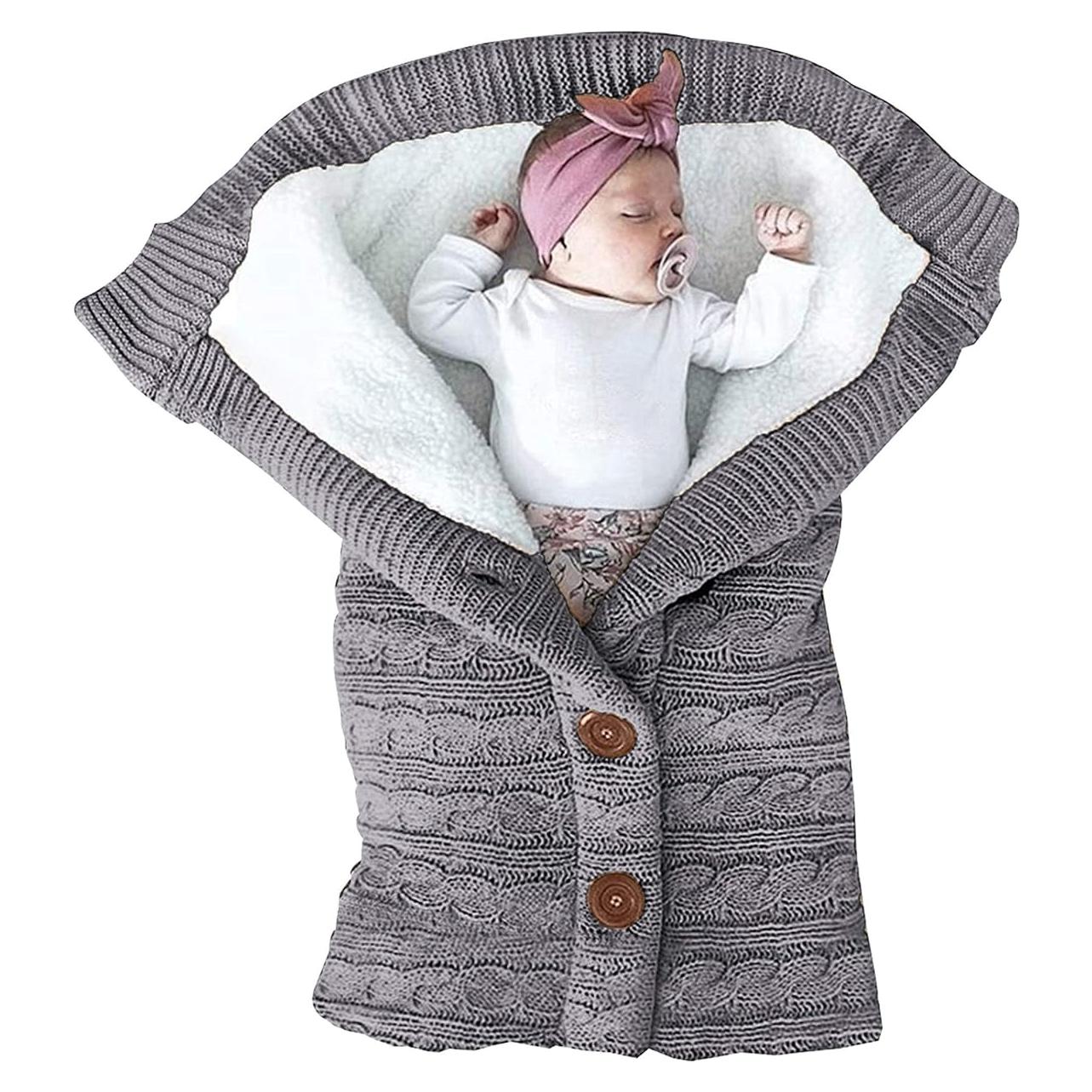 Manta Envoltura Unisex XMWEALTHY para Bebés 75x37cm Gris