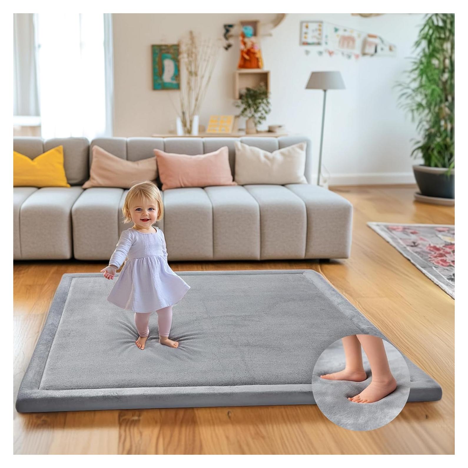 Alfombra de Juego Terciopelo Mallify 127x127 cm Antideslizante