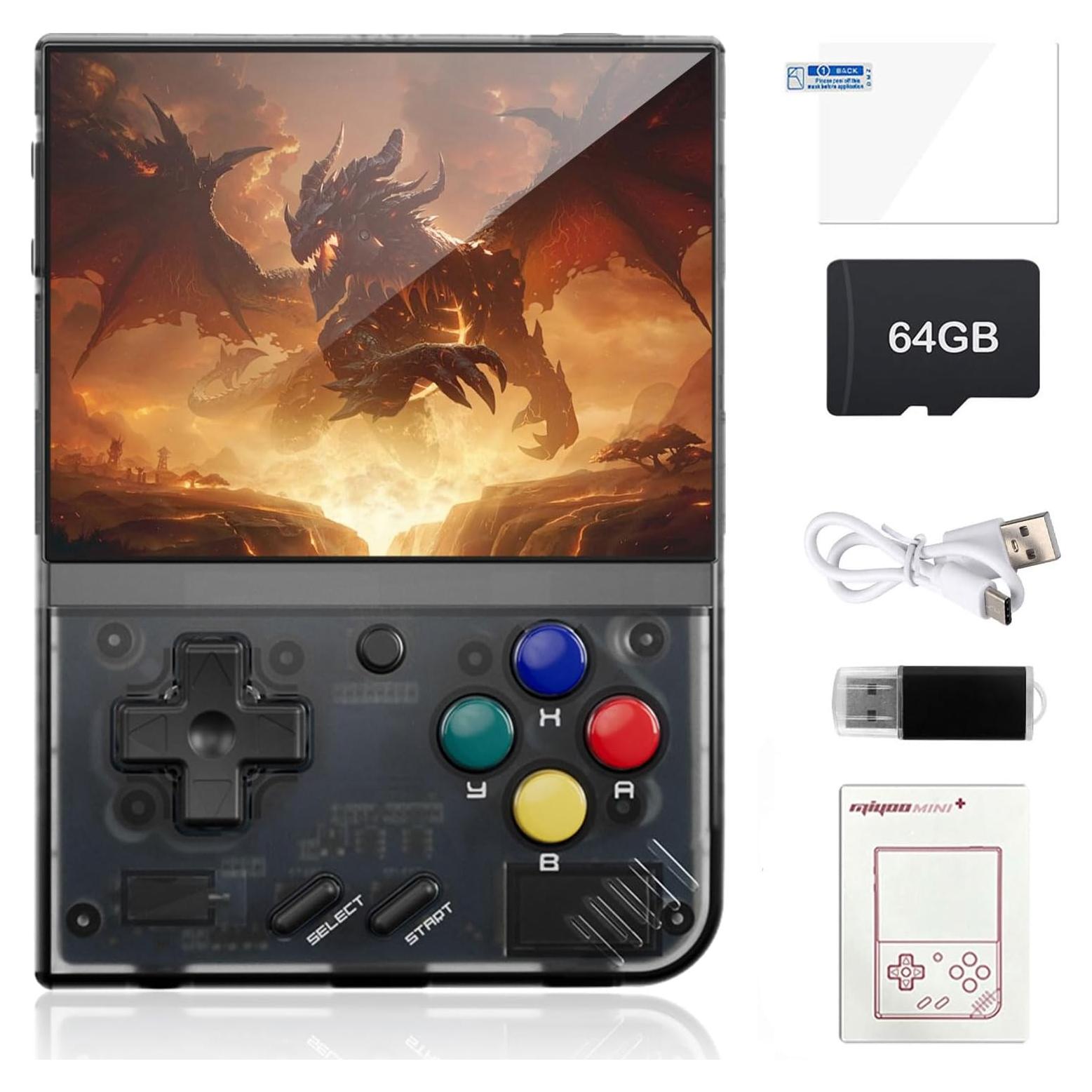 Consola de Juegos Retro Miyoo Mini Plus 3.5" IPS 64GB Negra