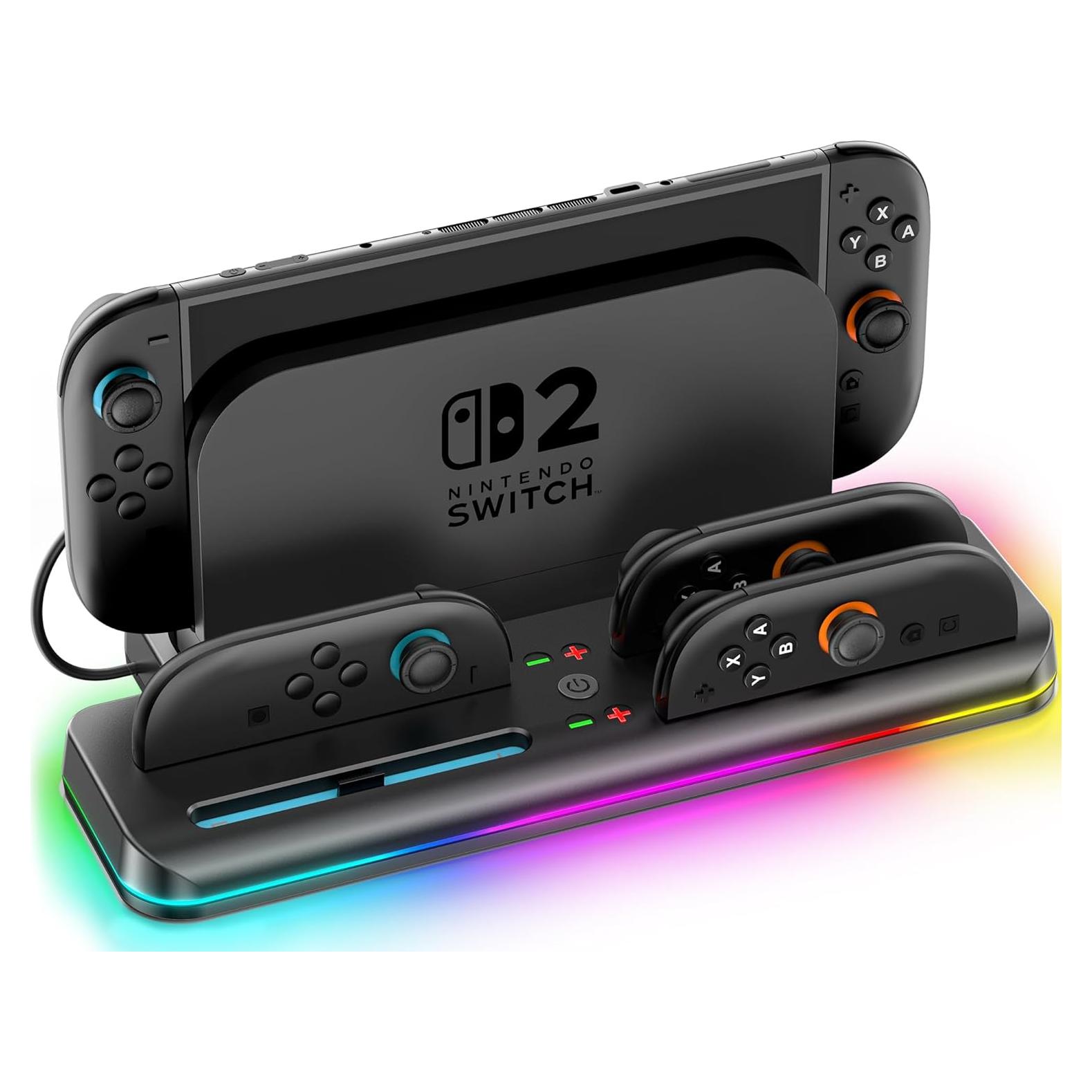 Estación de Carga Tokluck para Joy-Con 2 Switch 2 con RGB