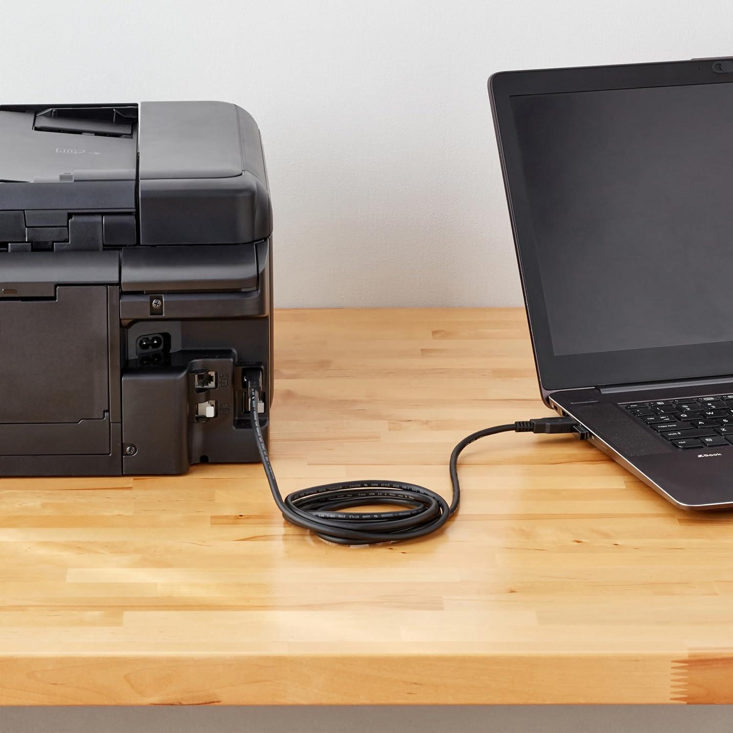 Cable USB 2.0 A-Macho a B-Macho Amazon Basics 1.8m Negro