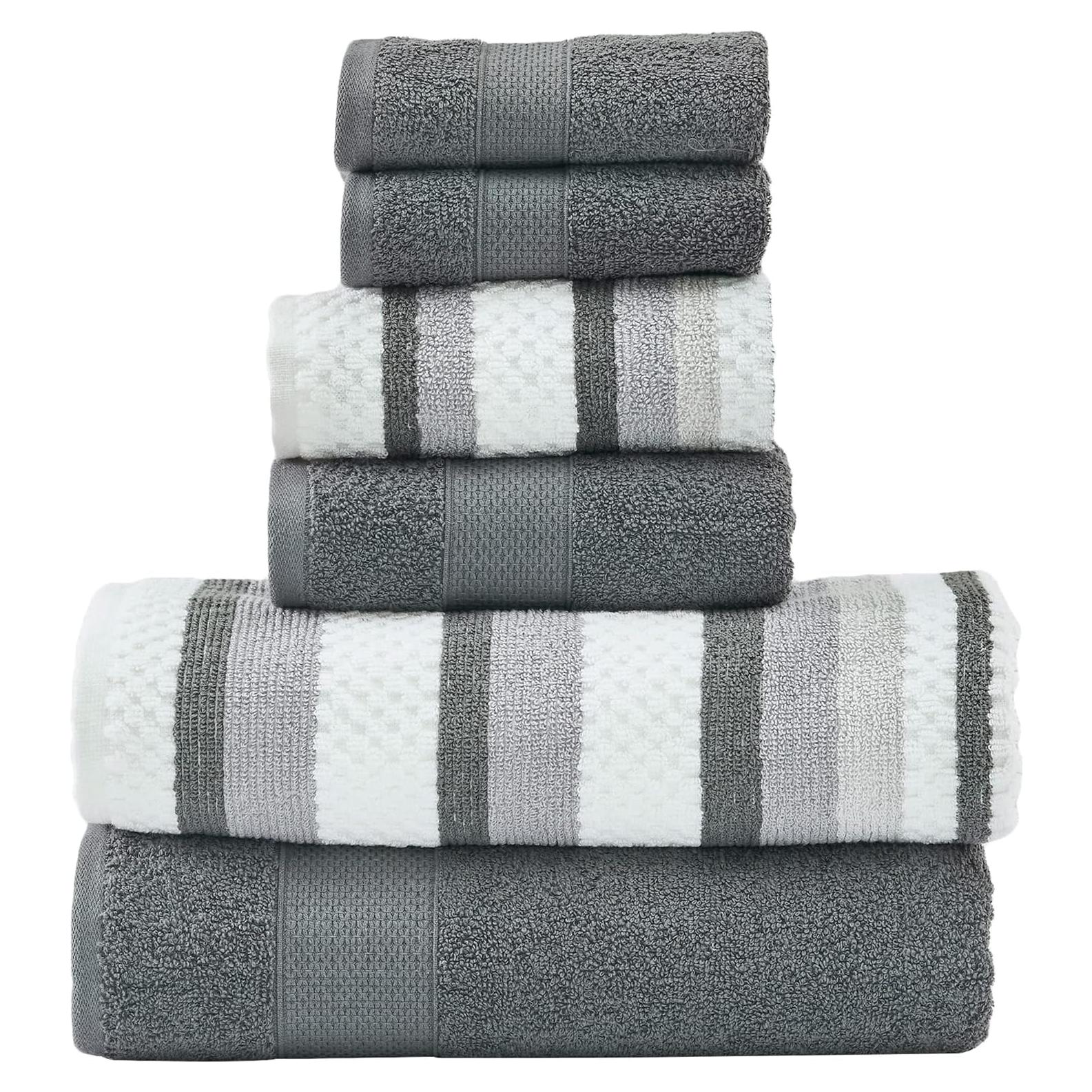 Conjunto de Toallas Jacquard Reversible 6 Piezas Modern Threads