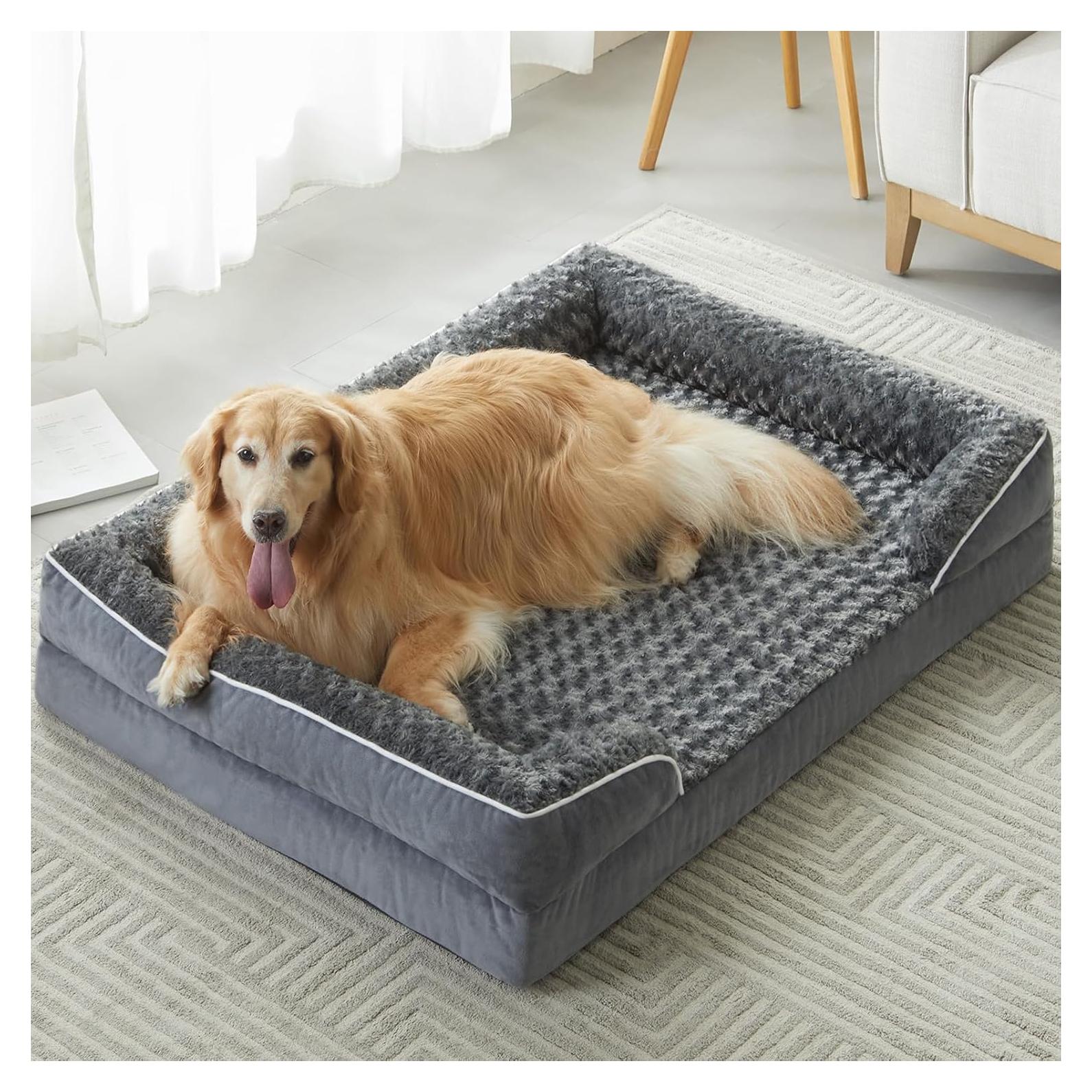 Cama Ortopédica para Perros WNPETHOME Grande 91x68cm Impermeable