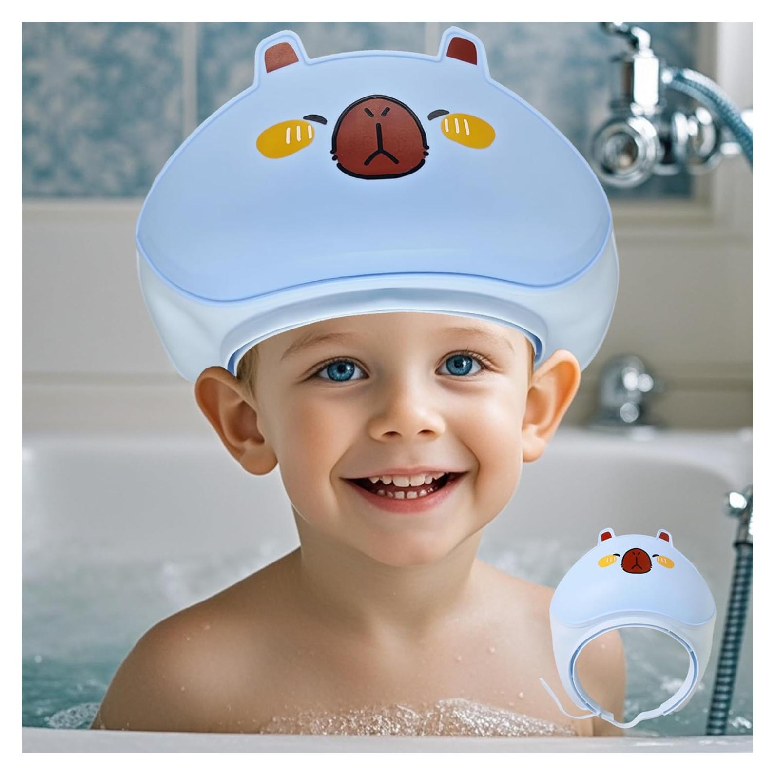 Gorro de Ducha para Bebé TinyGuardian Azul - Visera Impermeable Ajustable