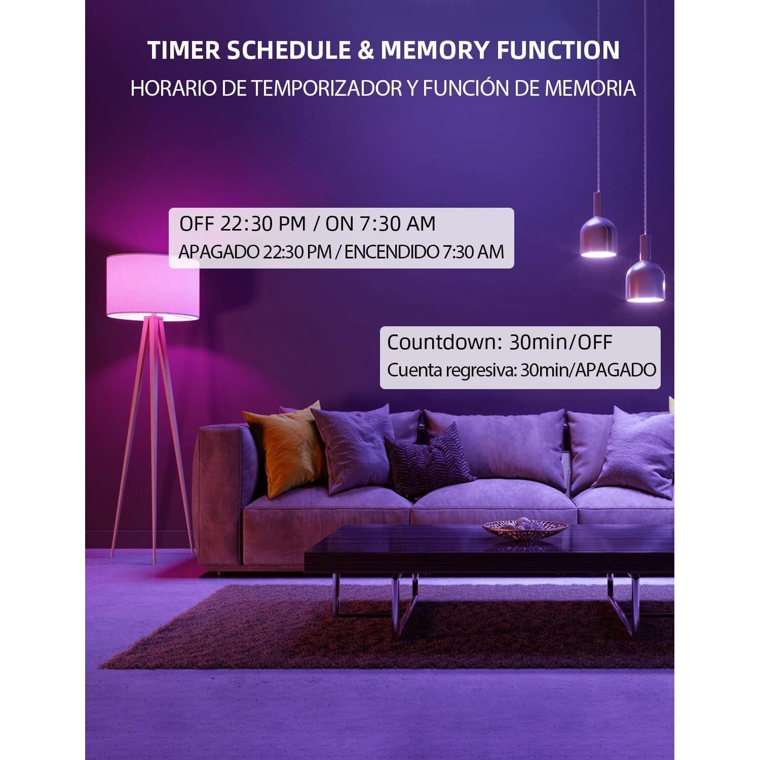 Bombillas Inteligentes OHLUX A19 E26 10W Paquete de 4