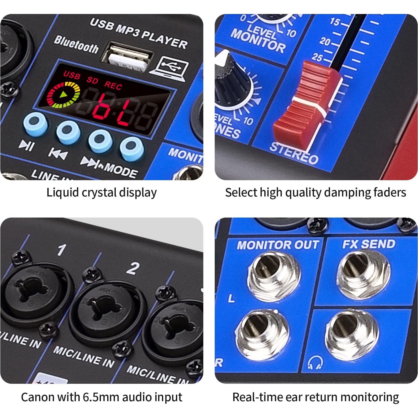 Mezclador de Grabación D Debra SI-8UX con 99 Efectos DSP