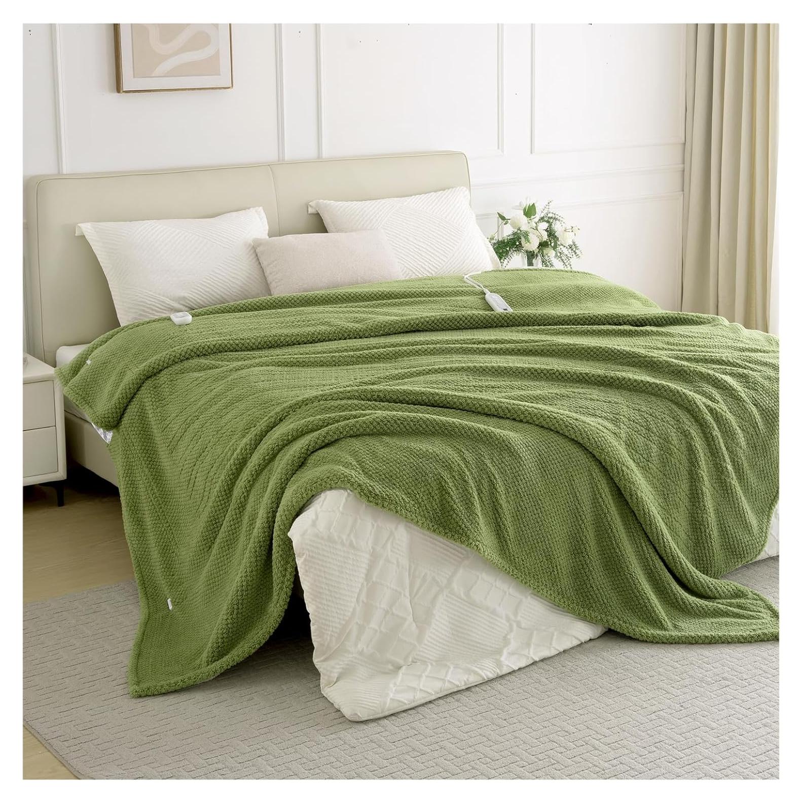 Manta Eléctrica Queen LunaHush Verde 213x229 cm 8 Niveles Calor