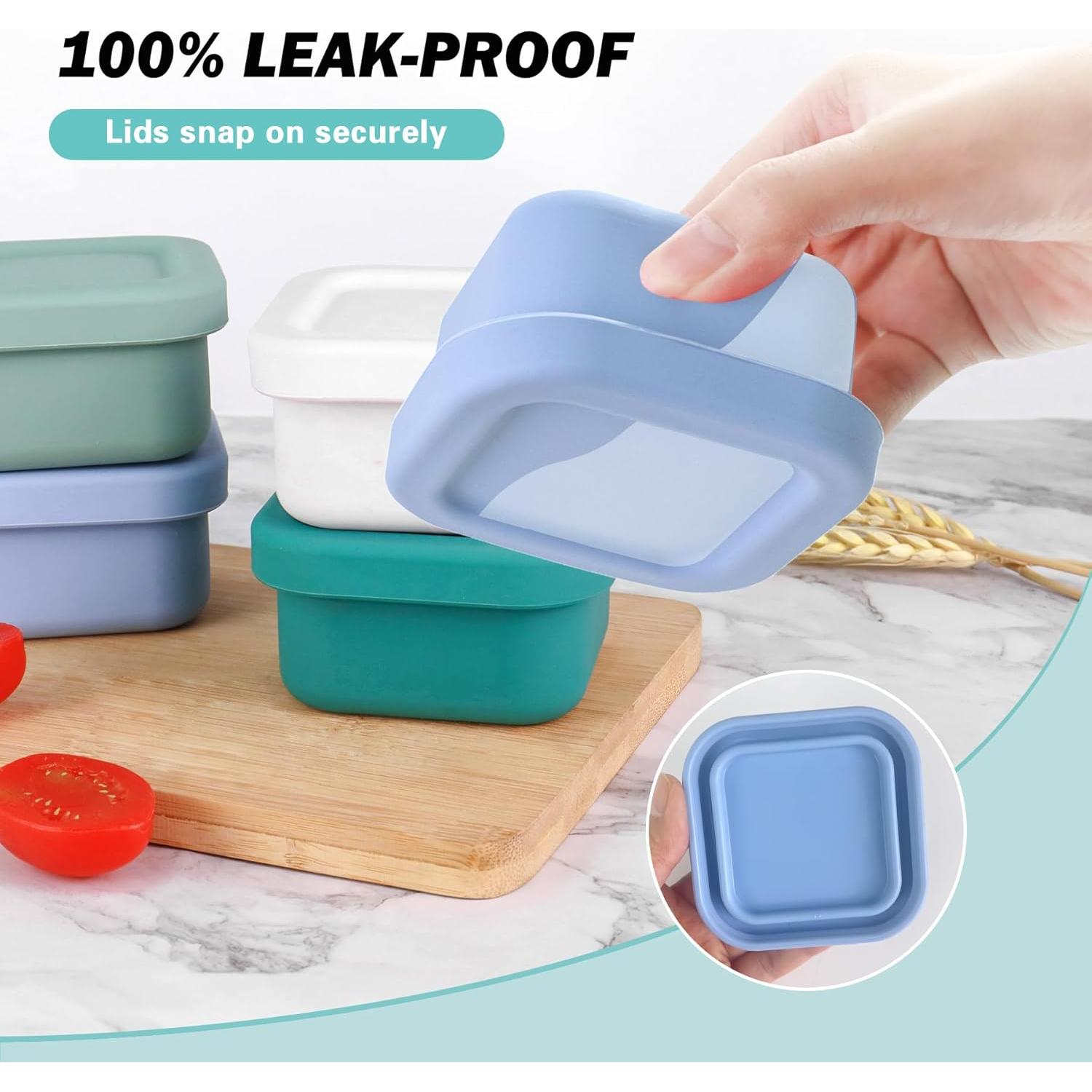 Finorder 4 Contenedores de Silicona para Snacks 103.5ml BPA Free