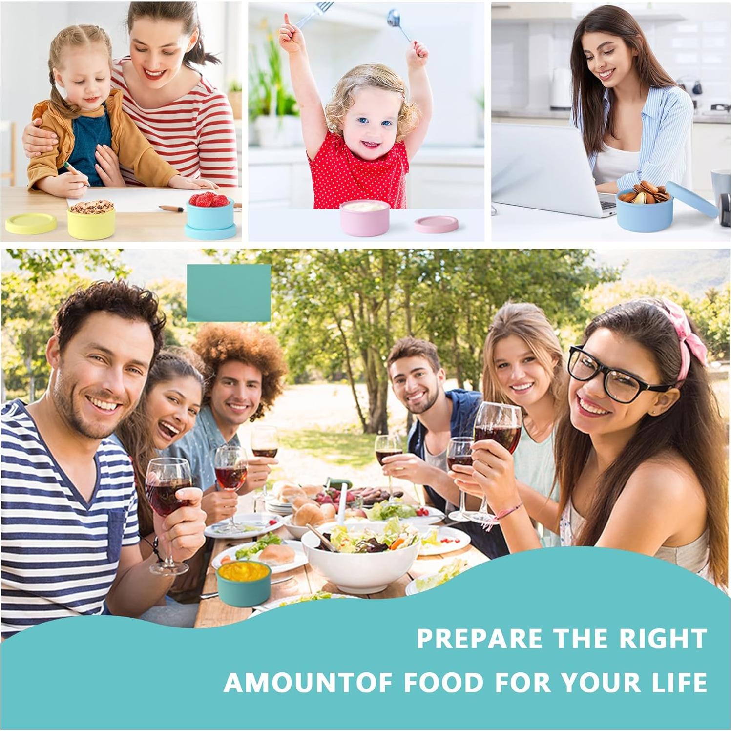 Finorder 4 Contenedores de Silicona para Snacks 103.5ml BPA Free