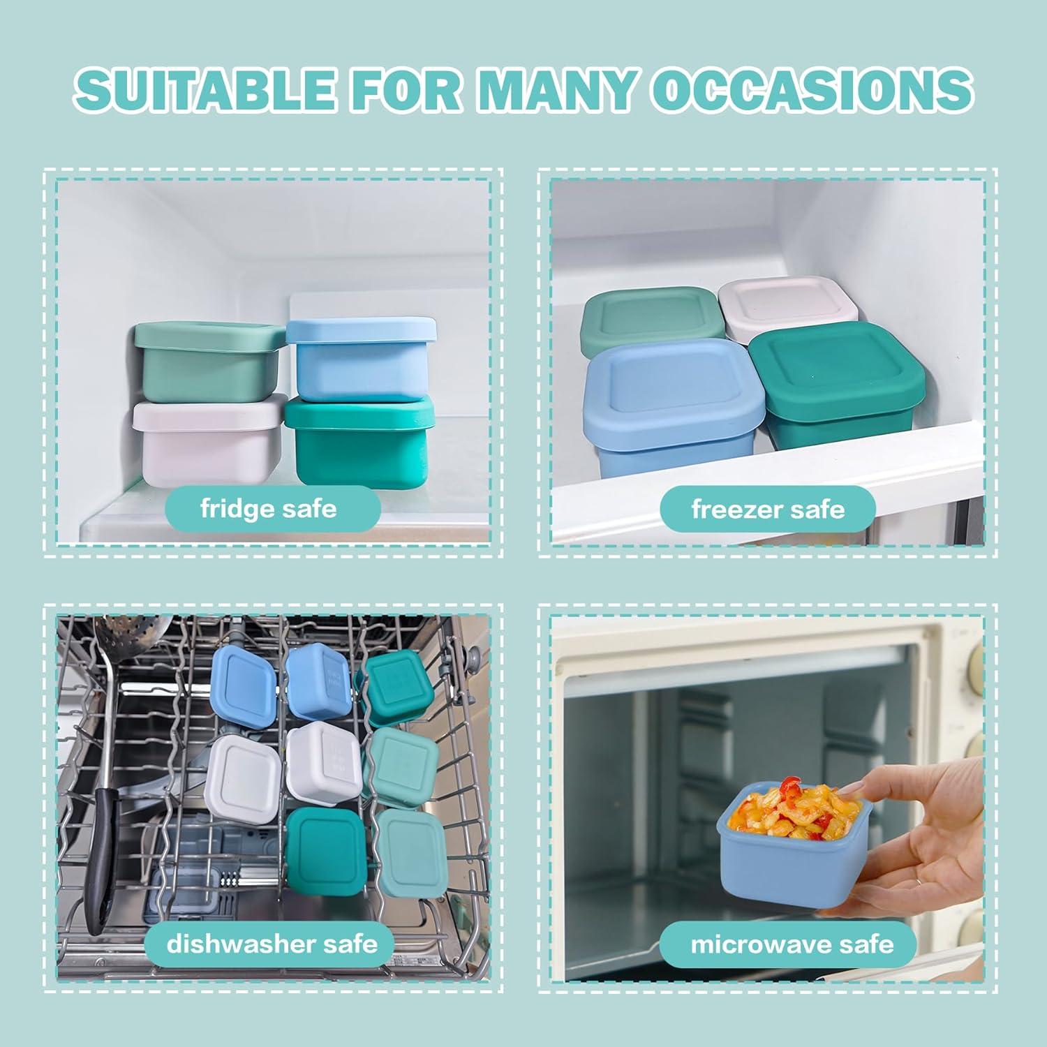 Finorder 4 Contenedores de Silicona para Snacks 103.5ml BPA Free