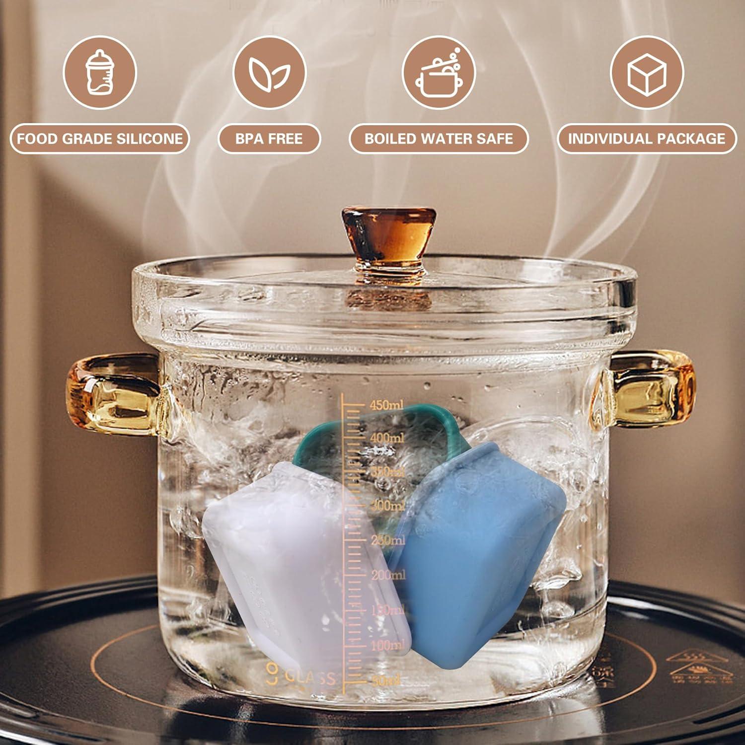 Finorder 4 Contenedores de Silicona para Snacks 103.5ml BPA Free