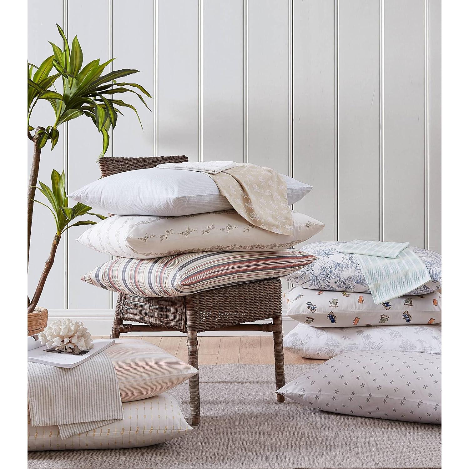 Tommy Bahama - Queen Sheets, Cotton Percale Bedding Set, Crisp & Cool, Stylish Home Decor (Angel Fish, Queen)