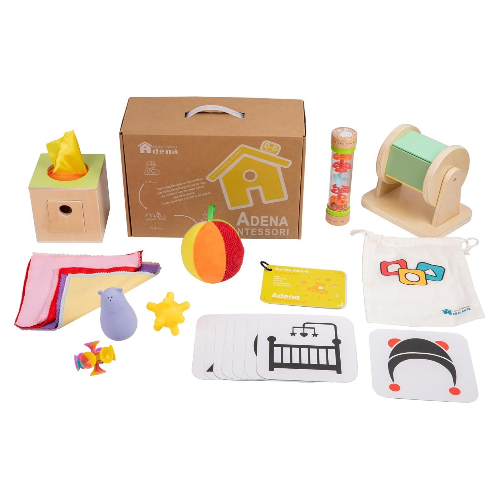 Kit de Juego Adena Montessori 9 en 1 para Bebé 0-6 Meses