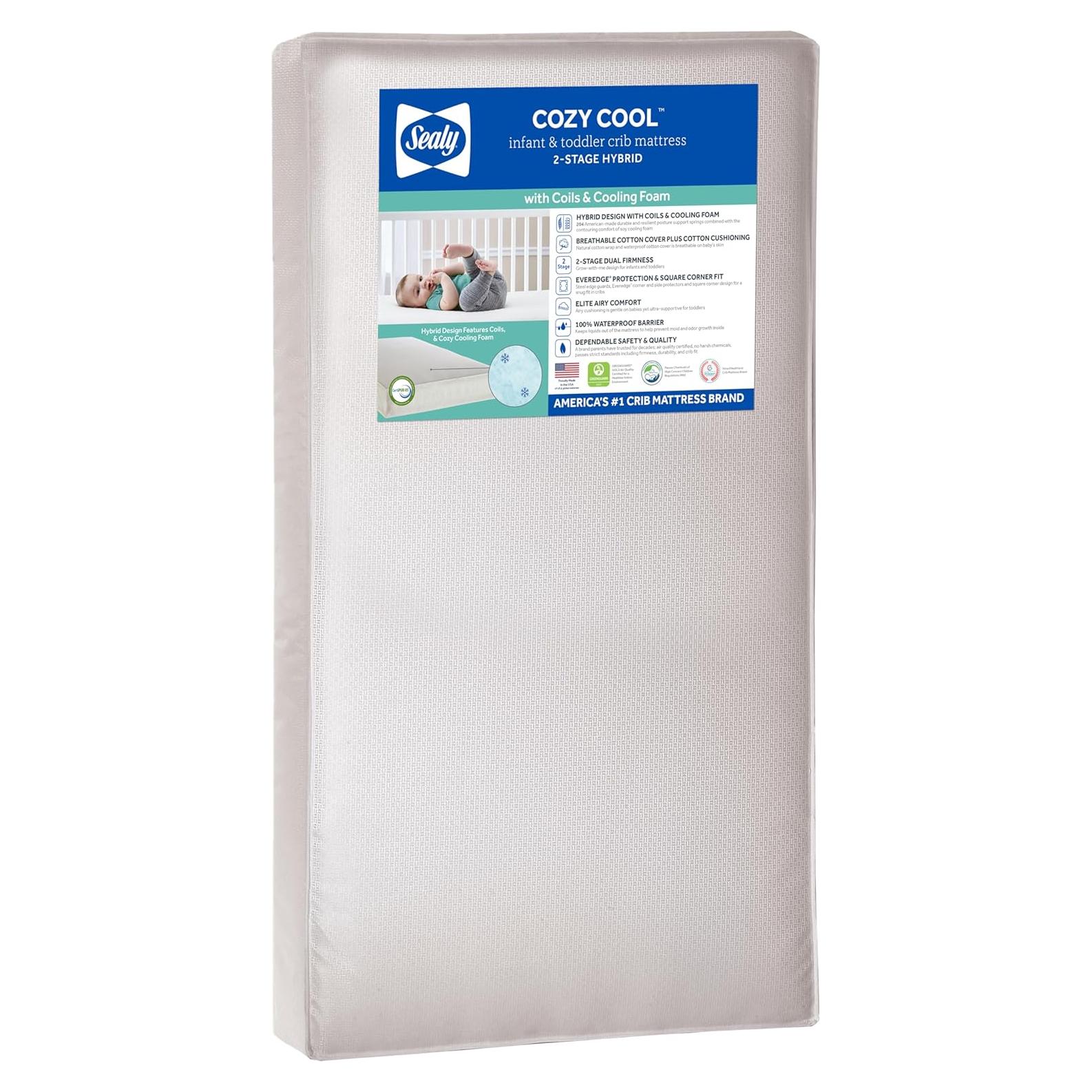 Colchón de Cuna Híbrido Sealy Baby Cozy Cool 132x71 cm