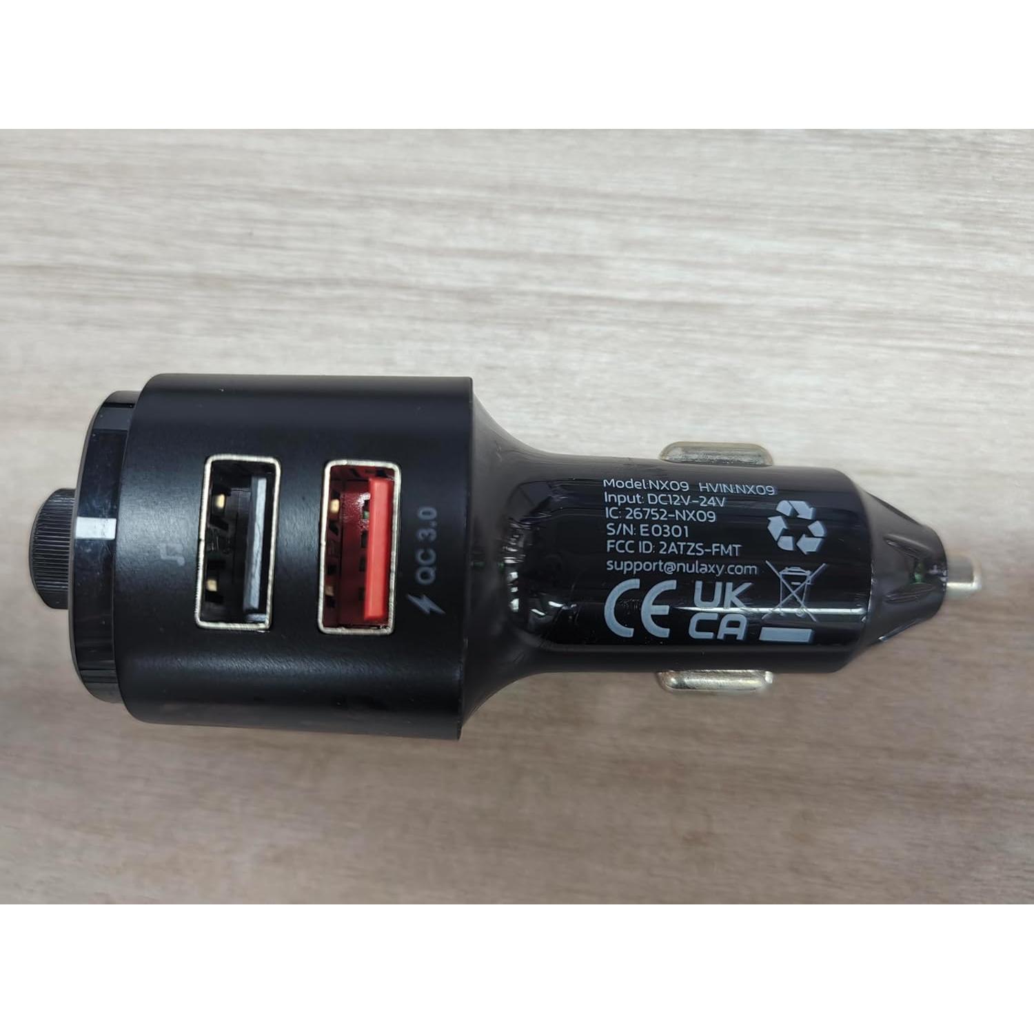 Transmisor FM Bluetooth Nulaxy NX09, Cargador QC3.0, 54W