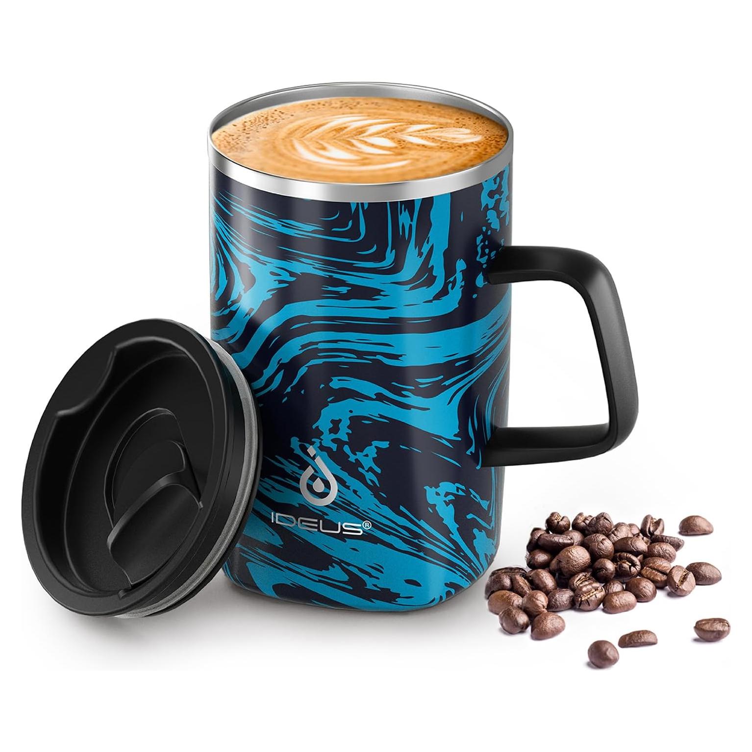 Taza de Café Aislada Ideus 470ml Acero Inoxidable Cebra Azul