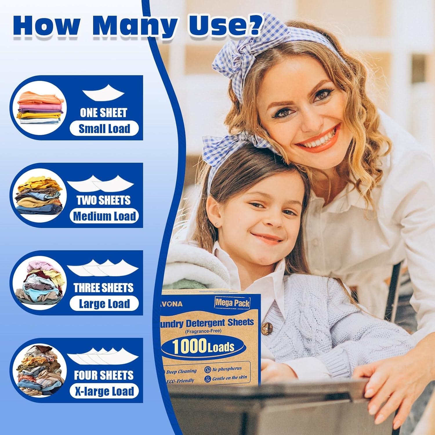 Hojas de Detergente Ecológicas Navona 1000 Cargas Sin Fragancia