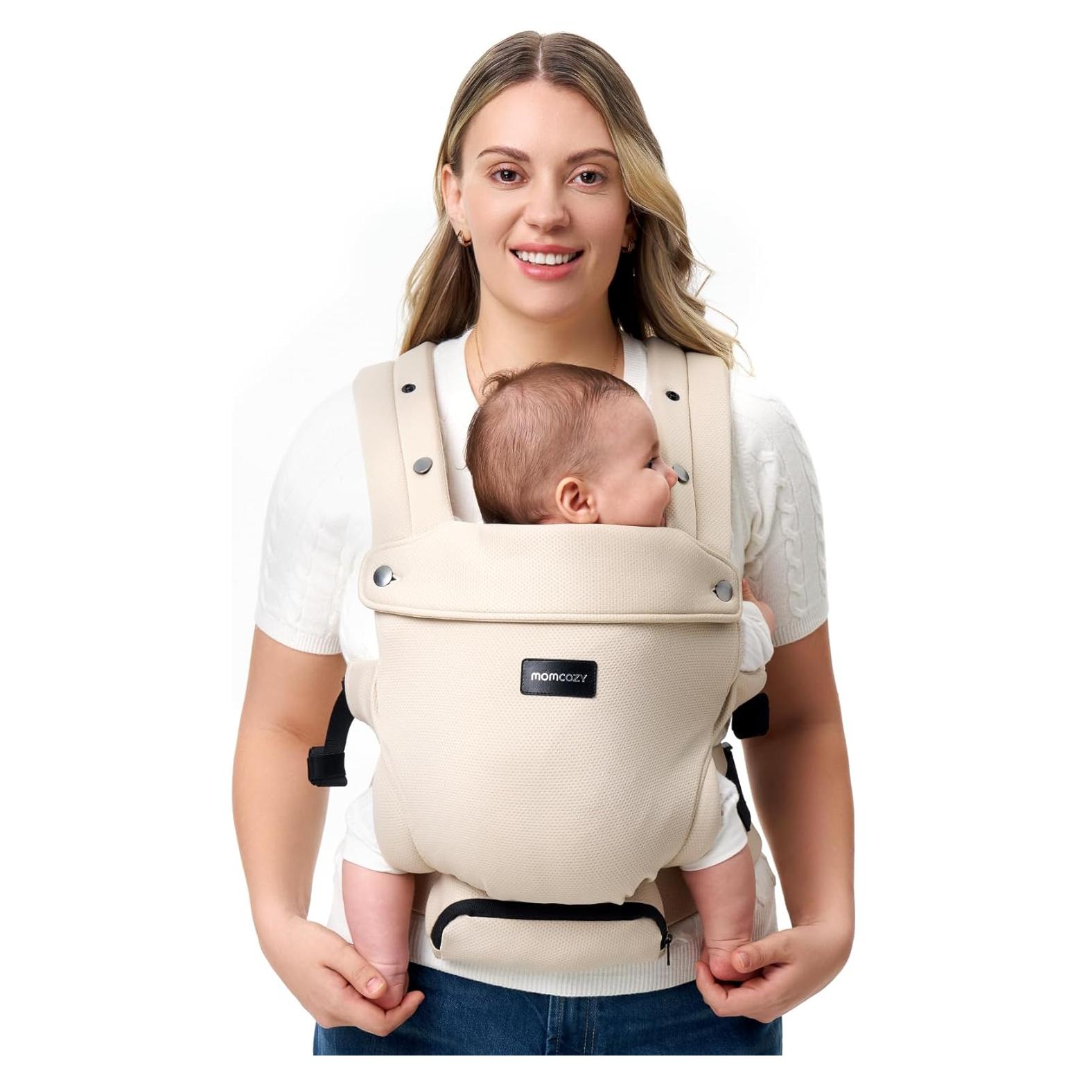 Portabebés Ergonómico Momcozy Caqui 3-11 kg Malla Transpirable