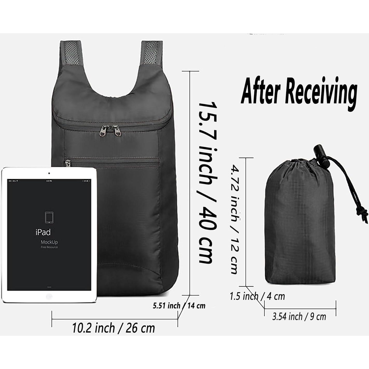 Mochila Plegable Impermeable Unisex 14L - Negro