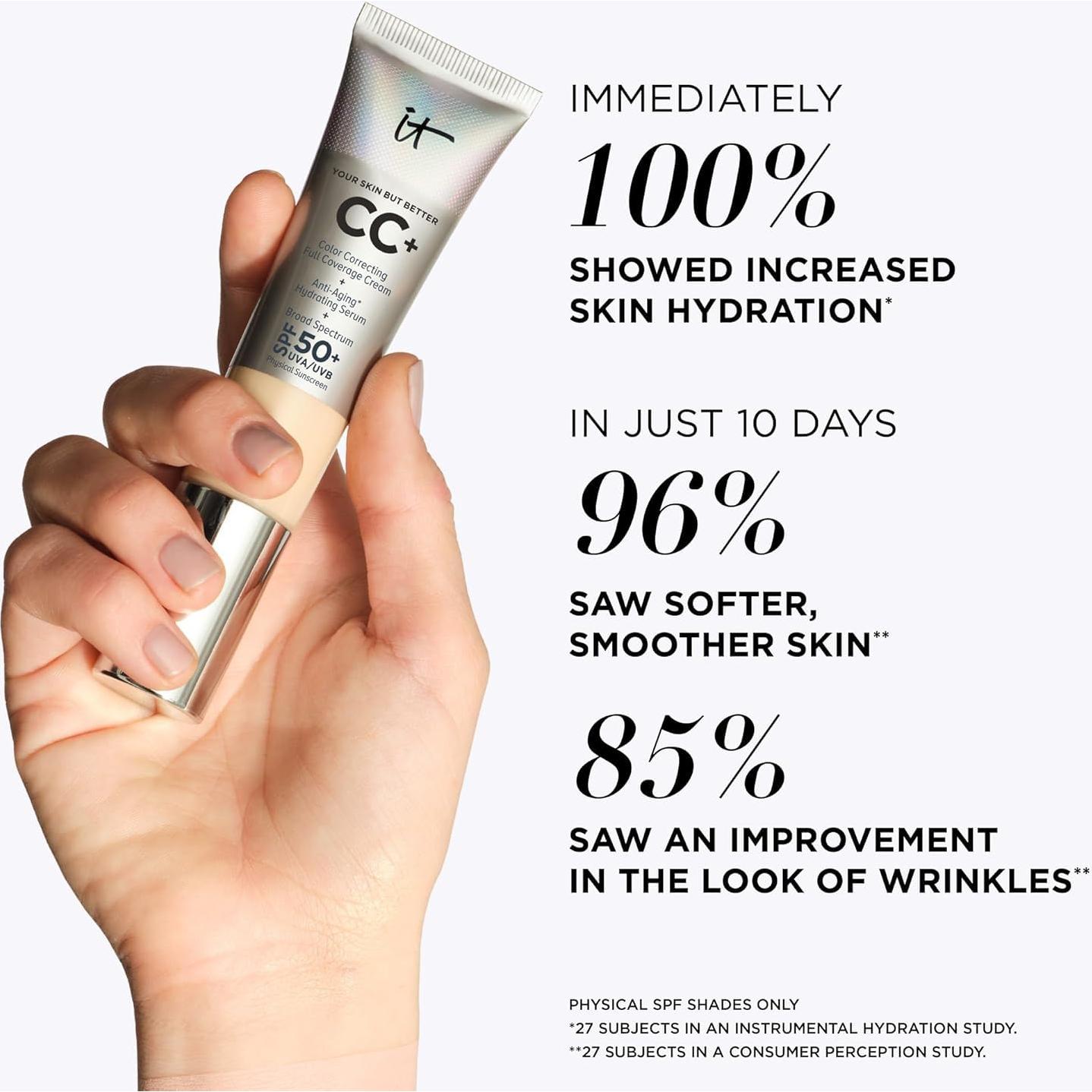 IT Cosmetics CC+ Crema Viaje 11.8 ml - Base Cobertura Completa SPF 50