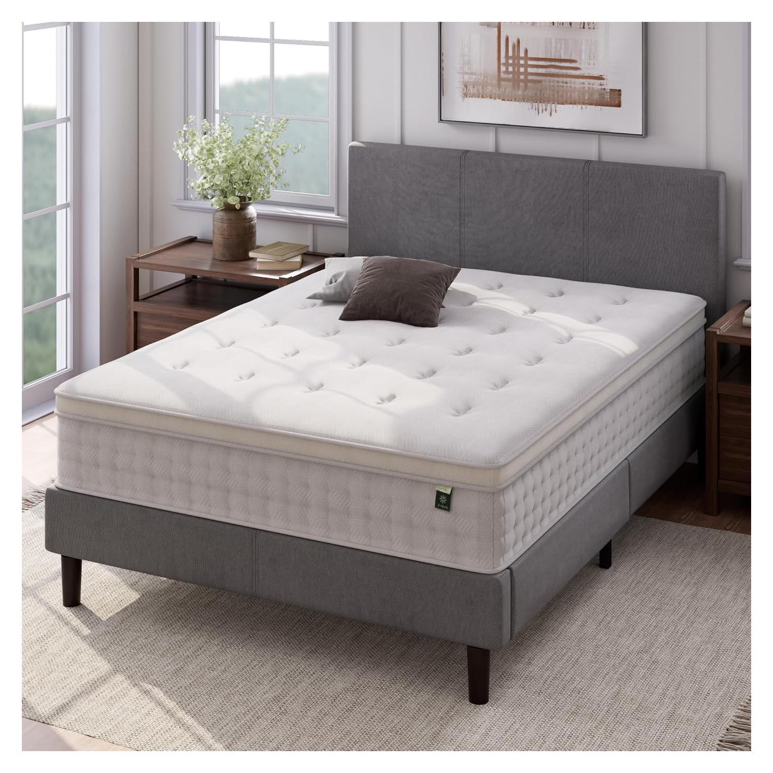 Colchón Híbrido ZINUS Euro Top 30 cm Individual Alivio Presión