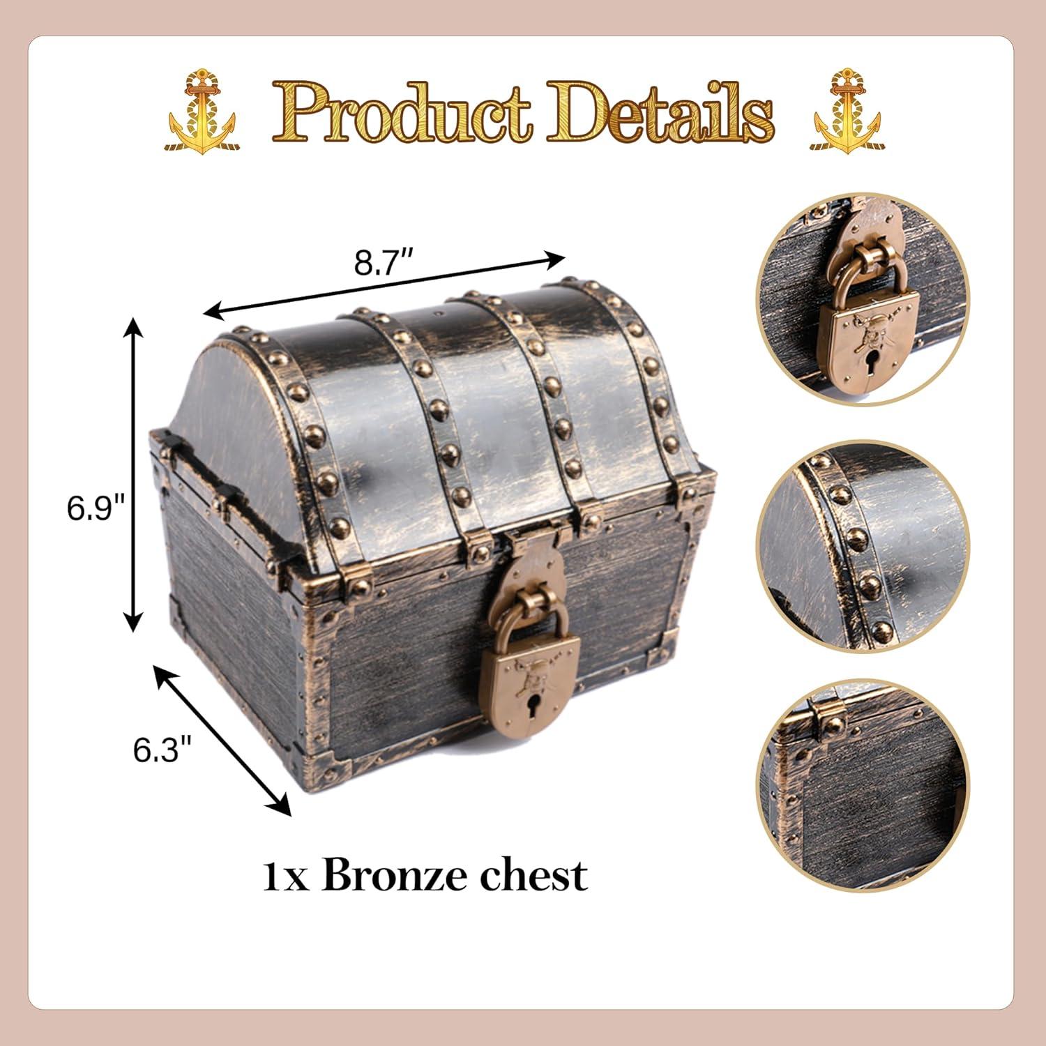 Cofre del Tesoro Pirata Lingway Toys 22x16x17.5 cm Vintage