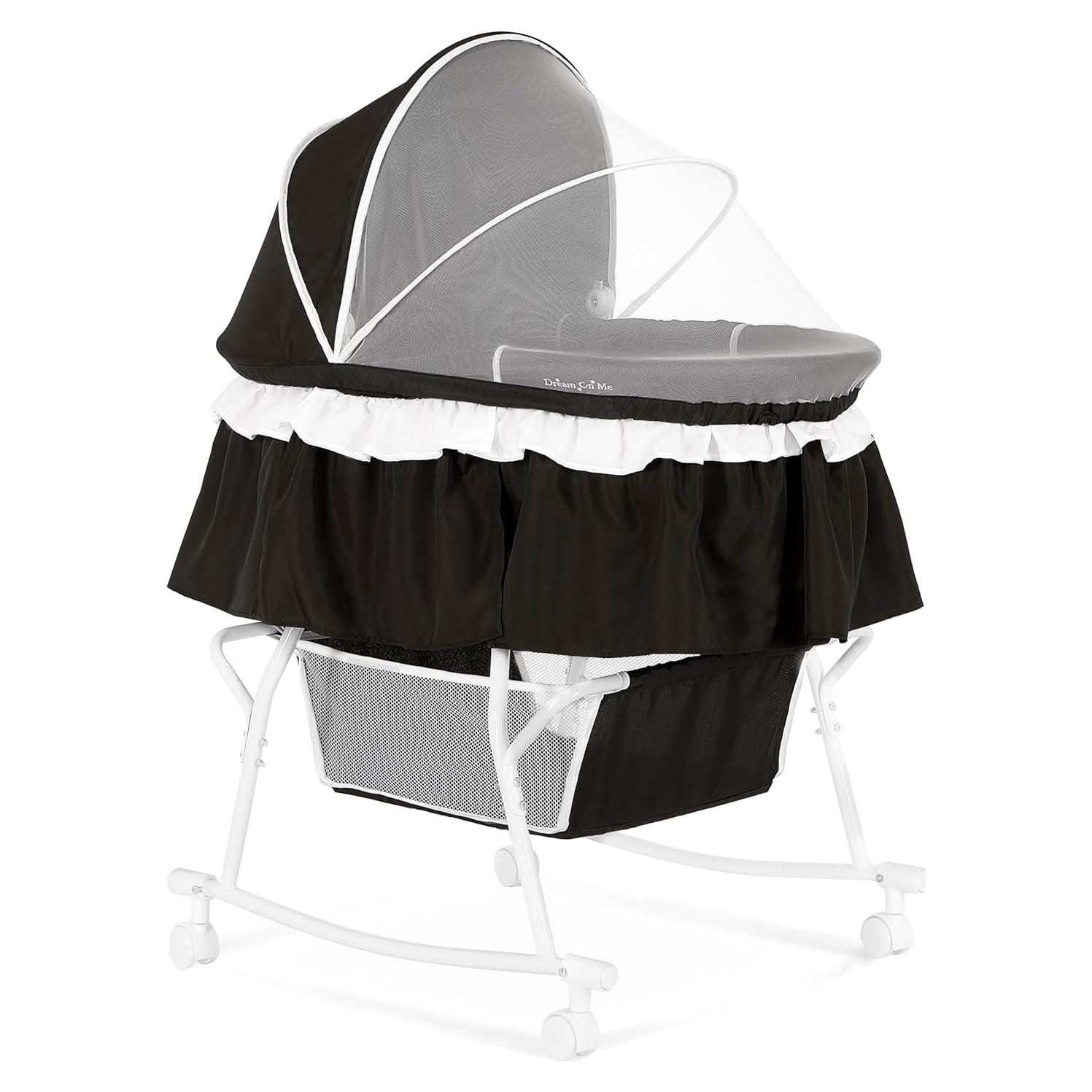 Cuna y Mecedora Portátil 2 en 1 Dream On Me Lacy Negra
