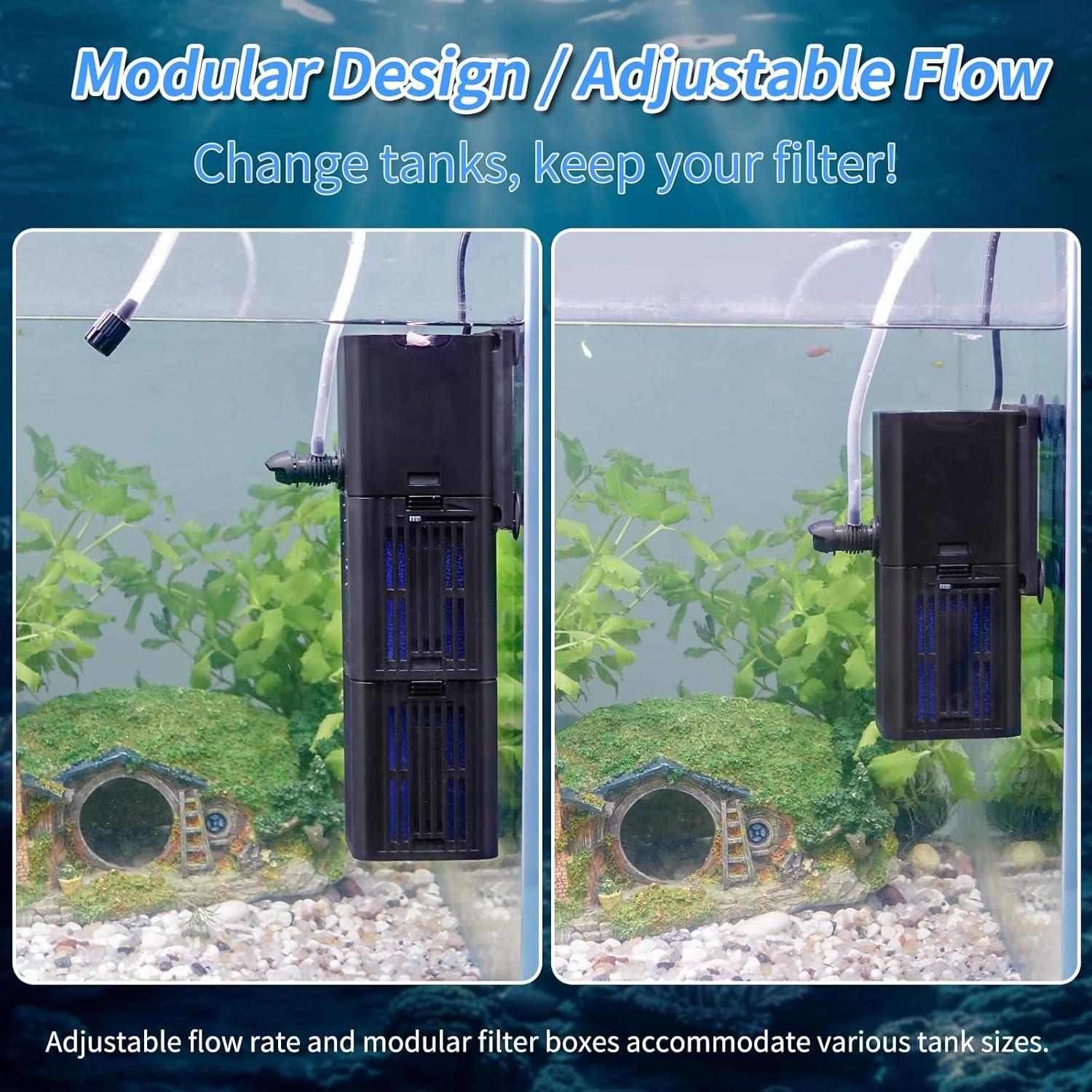 Filtro de Acuario TARARIUM YQP-1000F Flujo Ajustable 1000 LPH