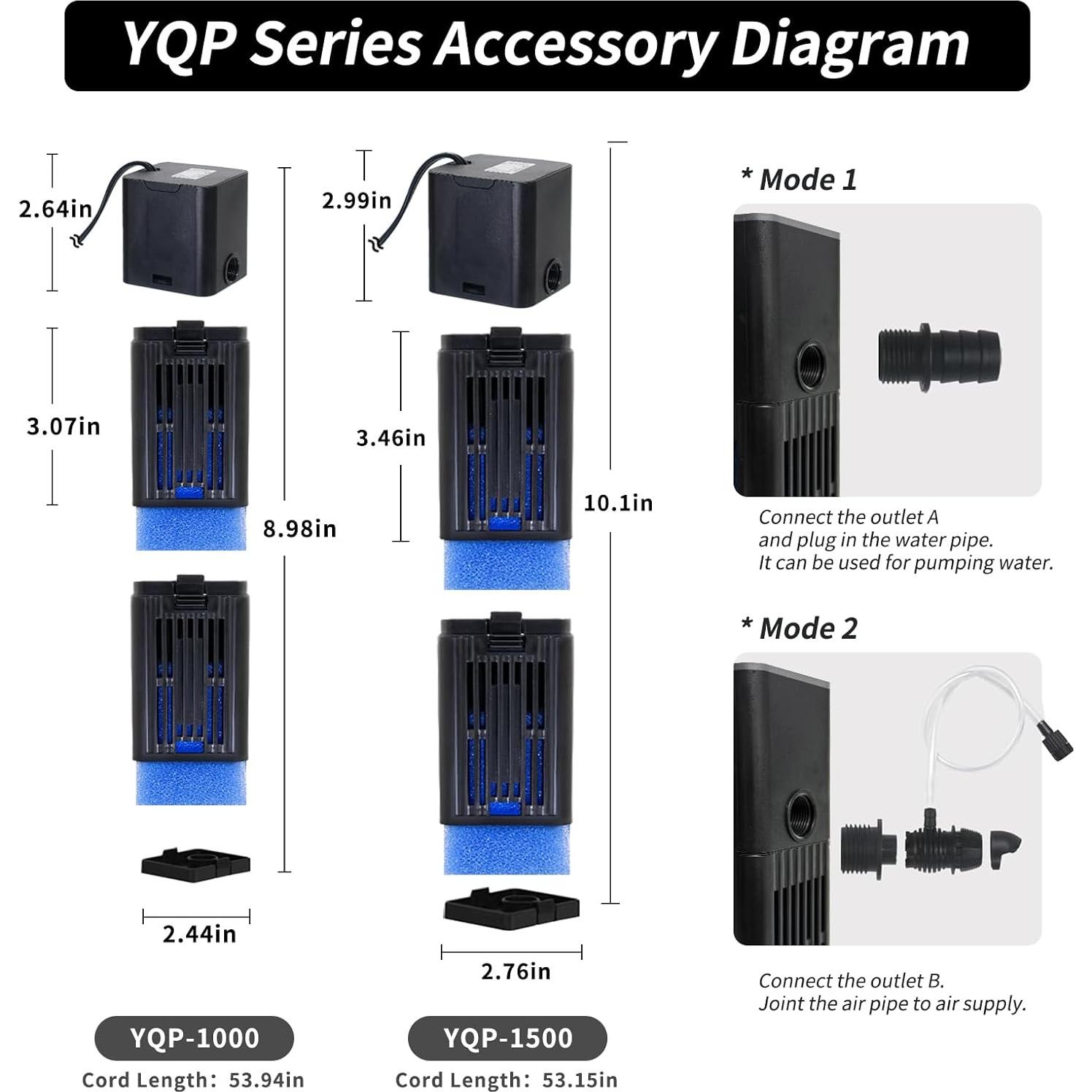 Filtro de Acuario TARARIUM YQP-1000F Flujo Ajustable 1000 LPH