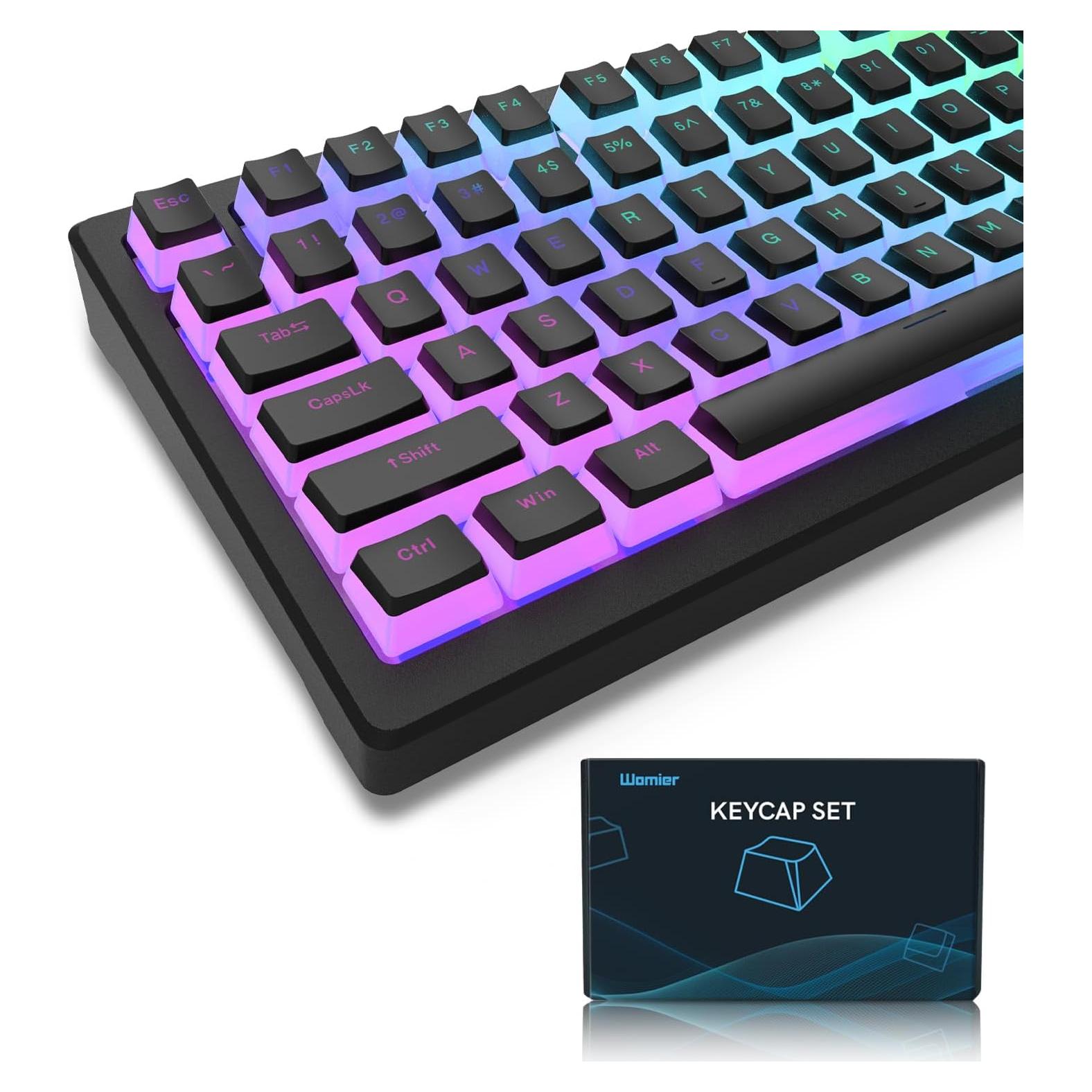 Womier Pudding Keycaps Set 165 Teclas PBT Negro Compatible