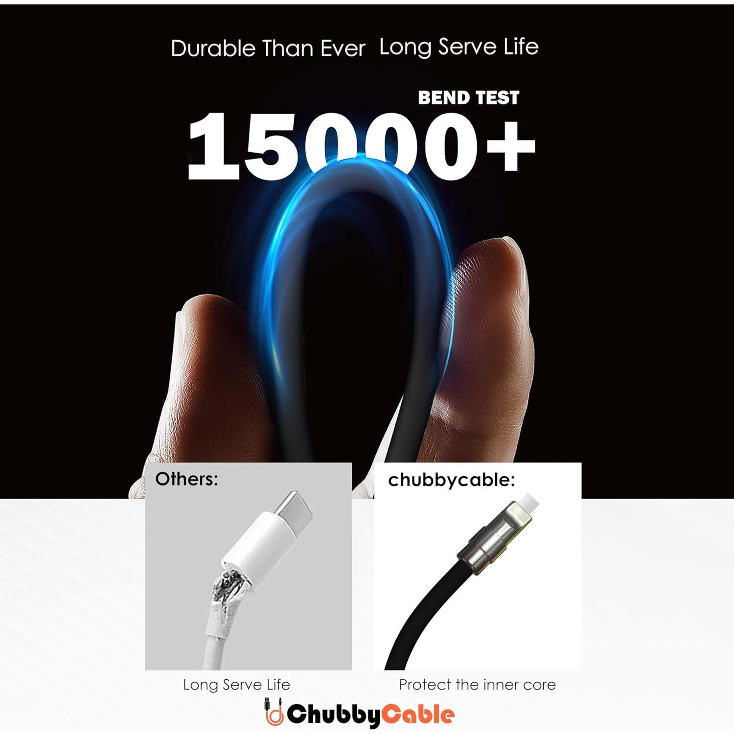 Cable Chubbycable Samurai Negro USB-C 0.5m Carga Rápida