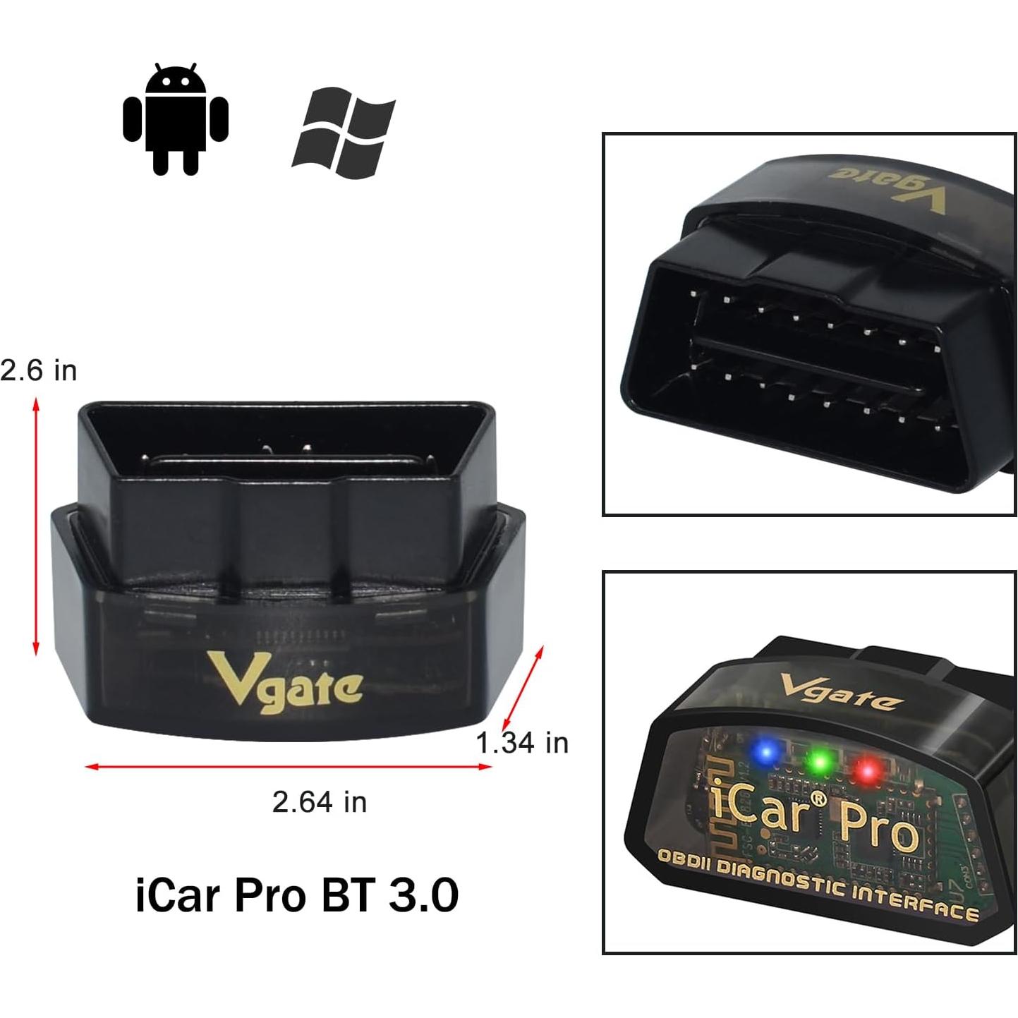 Escáner OBD2 Vgate iCar Pro 3.0 Bluetooth para Android y Windows