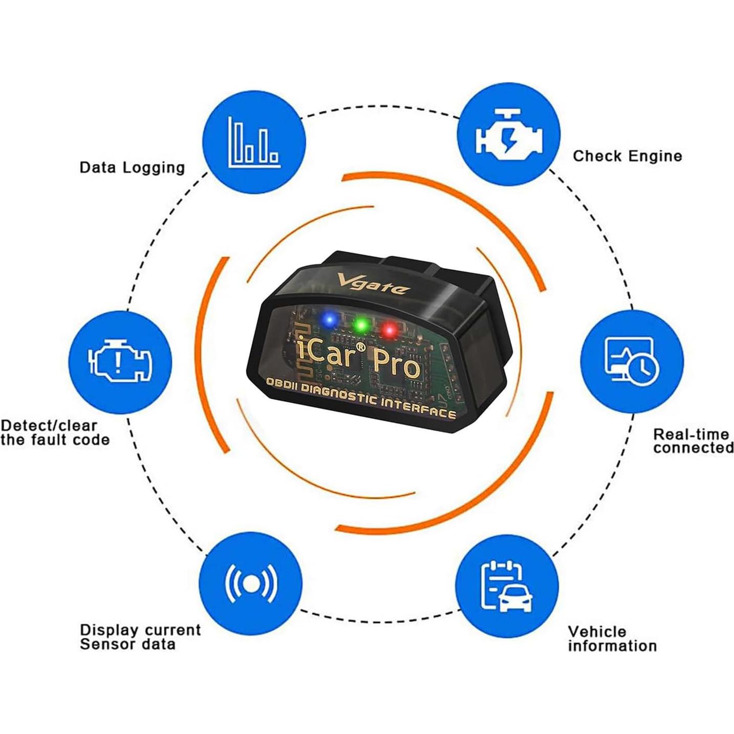 Escáner OBD2 Vgate iCar Pro 3.0 Bluetooth para Android y Windows