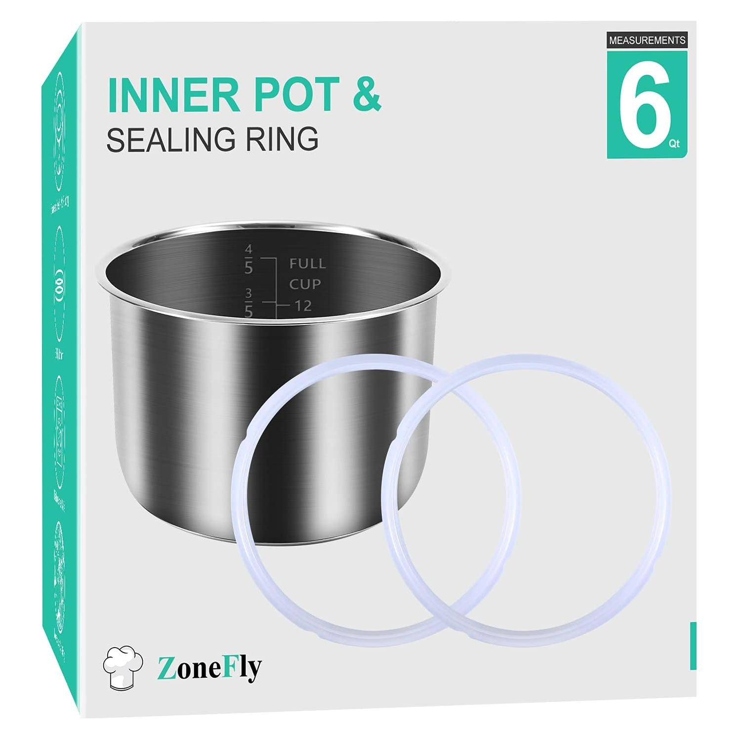 Olla de Presión Interior ZoneFly 6 Qt + 2 Anillos de Sellado