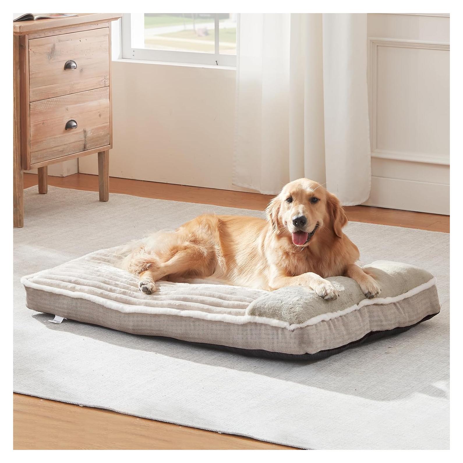 Cama para Perros WINDRACING Mediana 76x51 cm Suave Beige