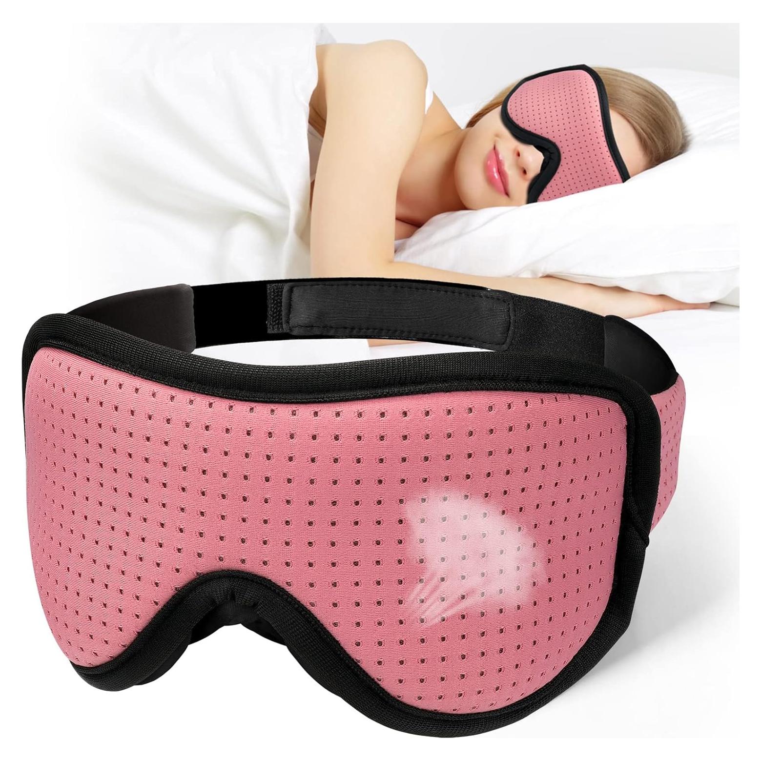 MUSICOZY Máscara para Dormir 3D Transpirable Rosa Claro