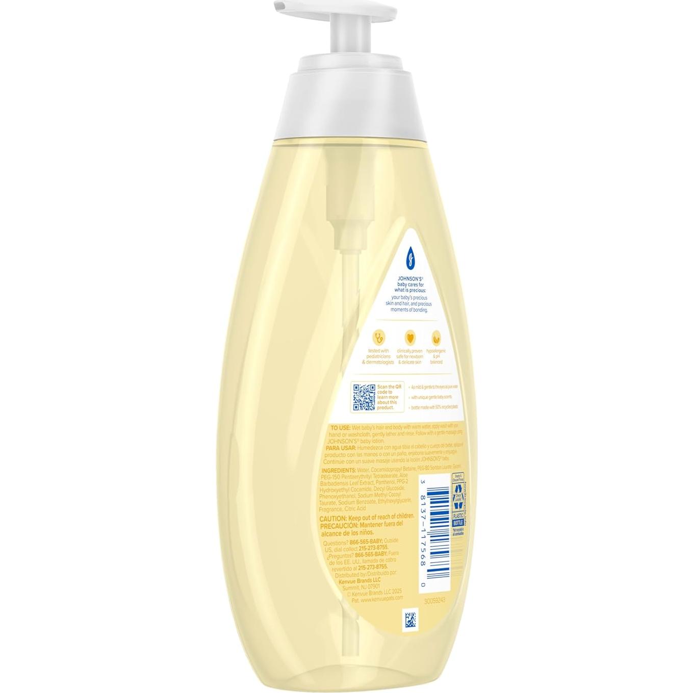 Jabón y Champú Johnson's Baby 2 en 1 800 ml Hipoalergénico