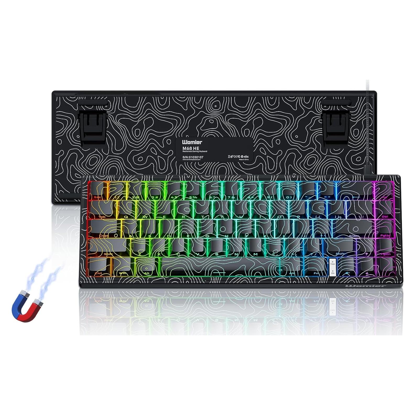 Teclado Gaming Womier M68 HE V2 60% RGB Magnético Negro