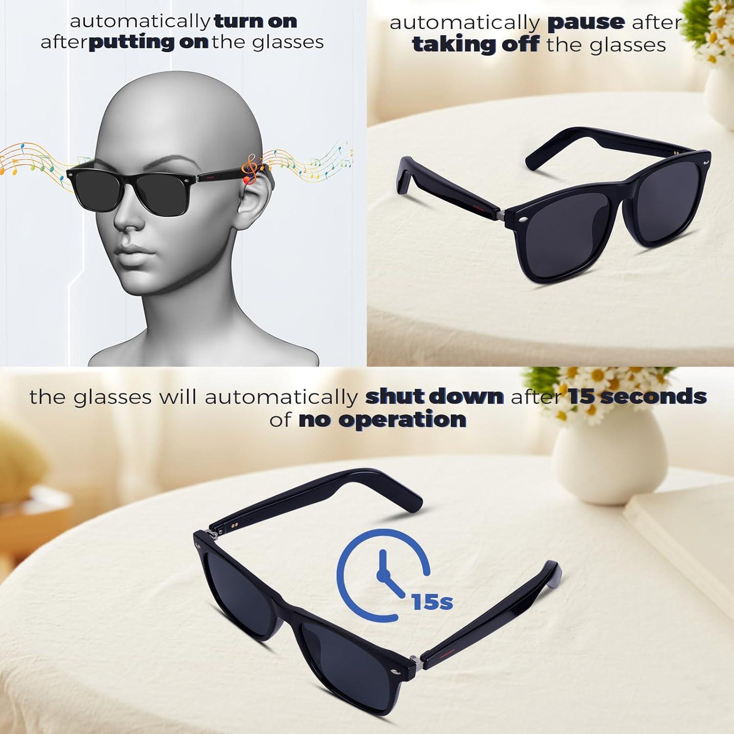 Gafas Inteligentes Bluetooth E10-C Unisex con Música y Control Táctil