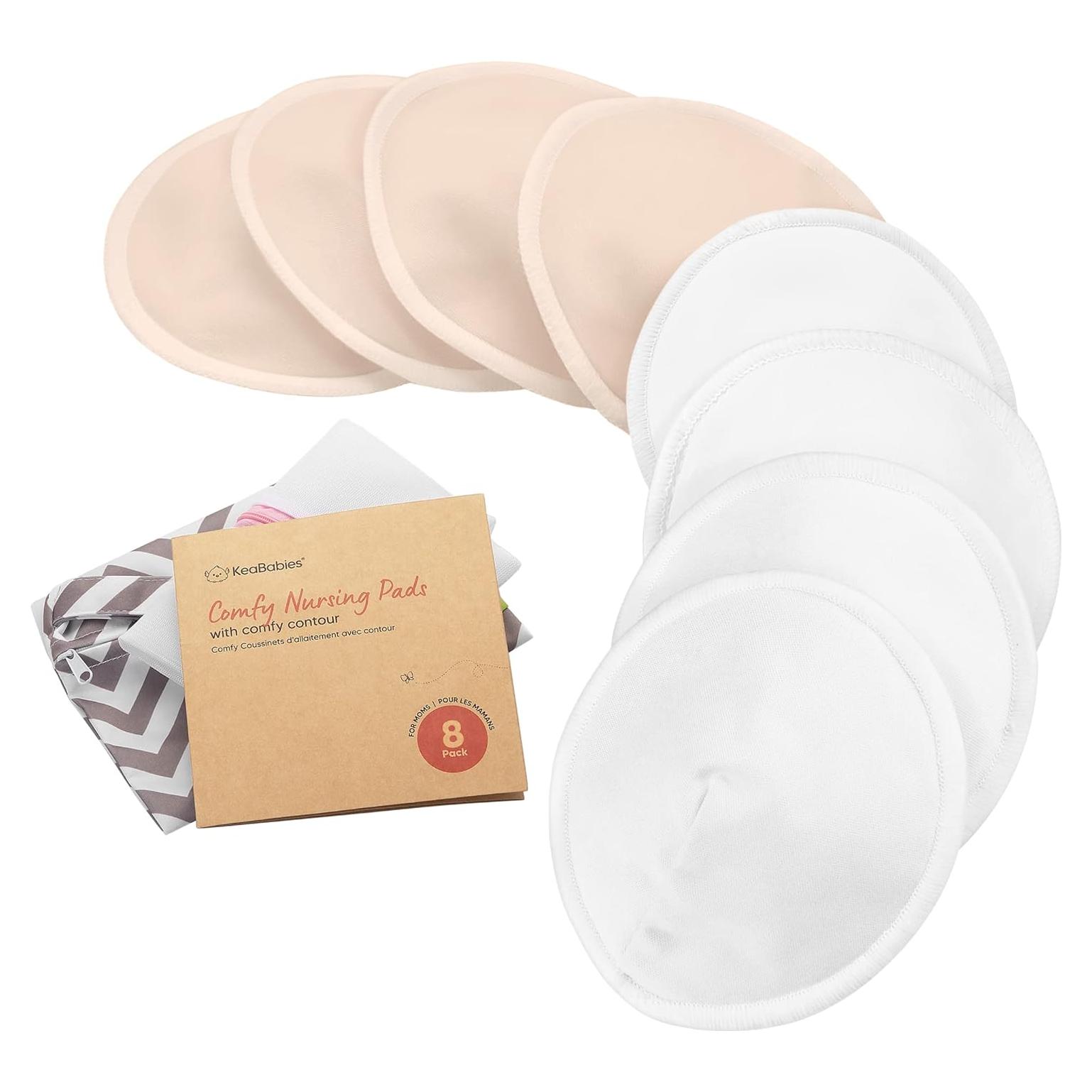 Almohadillas de Lactancia Reutilizables KeaBabies 8 Piezas M 9.9 cm