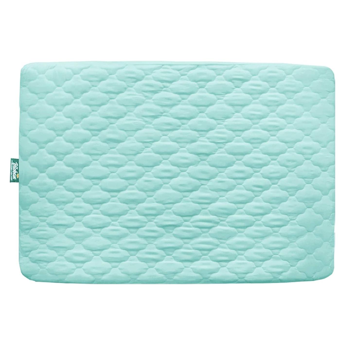 Sábana Impermeable Biloban 99x68.6 cm Aqua para Cuna Mini