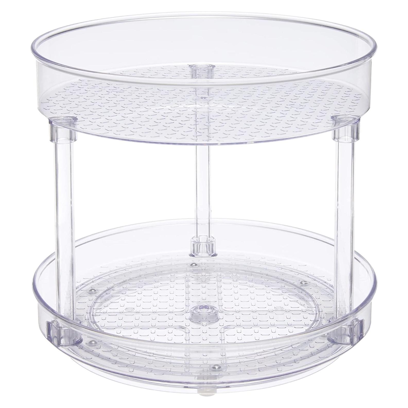 Organizador giratorio Amazon Basics 22,86 cm 2 niveles transparente