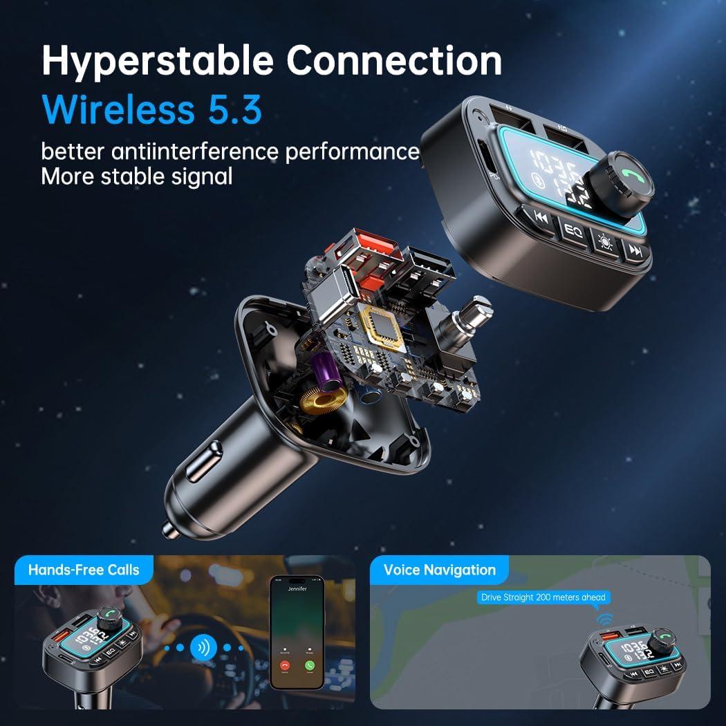 Adaptador Bluetooth 5.3 para Coche Shenzhenshi T01 Cargador 42W